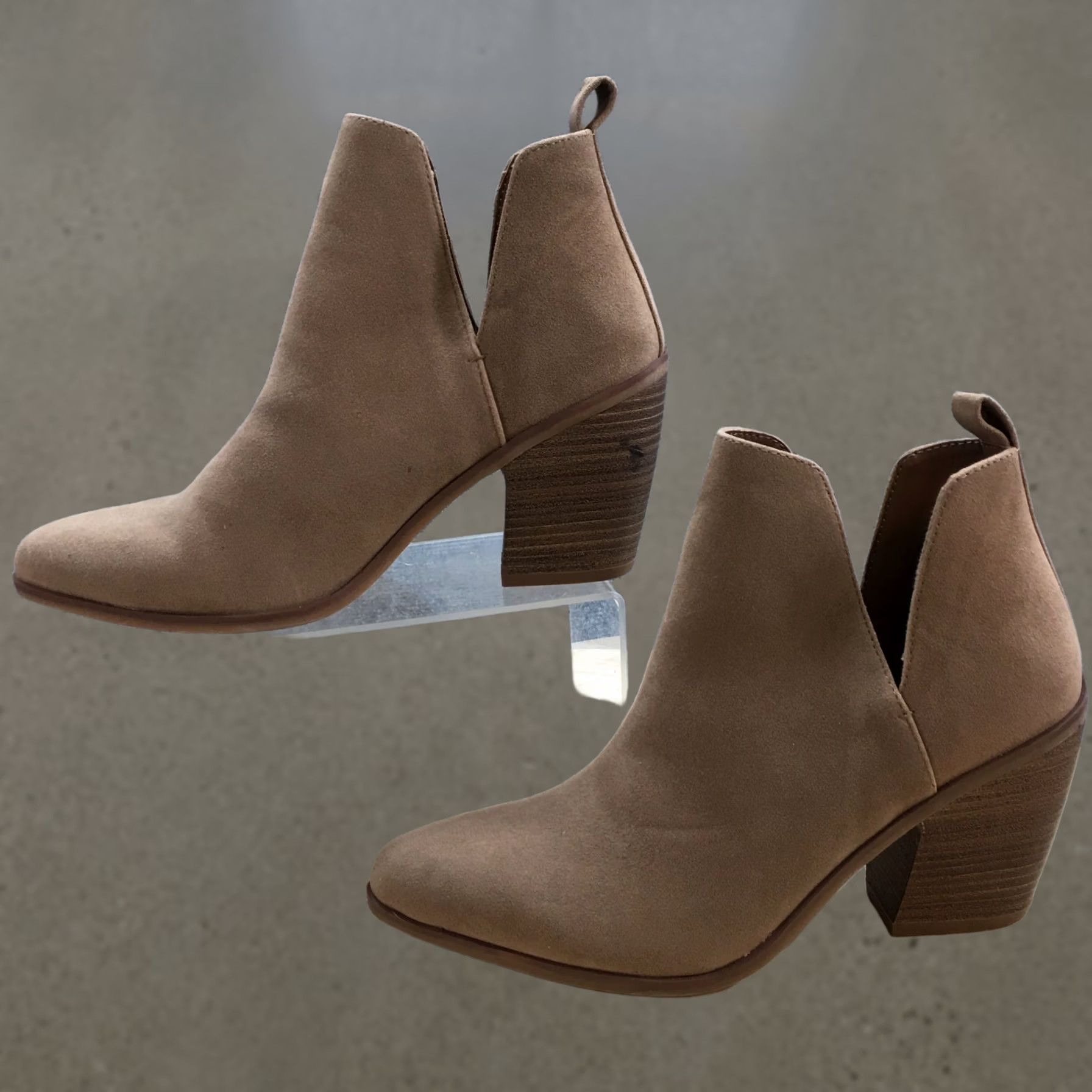 Vintage Universal Thread Boots Women 8.5 Brown Split Ankle Block Heel Casual Fabric Boots Women 8.5 Brown Block Heel Ankle Bootie Size US 9 / IT 39 - 1 Thumbnail