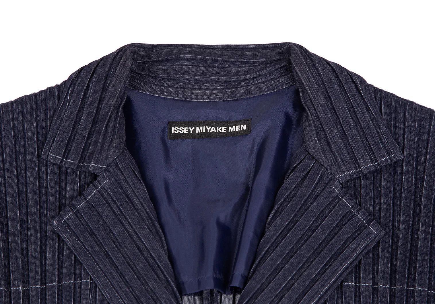 Issey Miyake Indigo Denim Print Pleats Jacket Size US XL / EU 56 / 4 - 3 Thumbnail