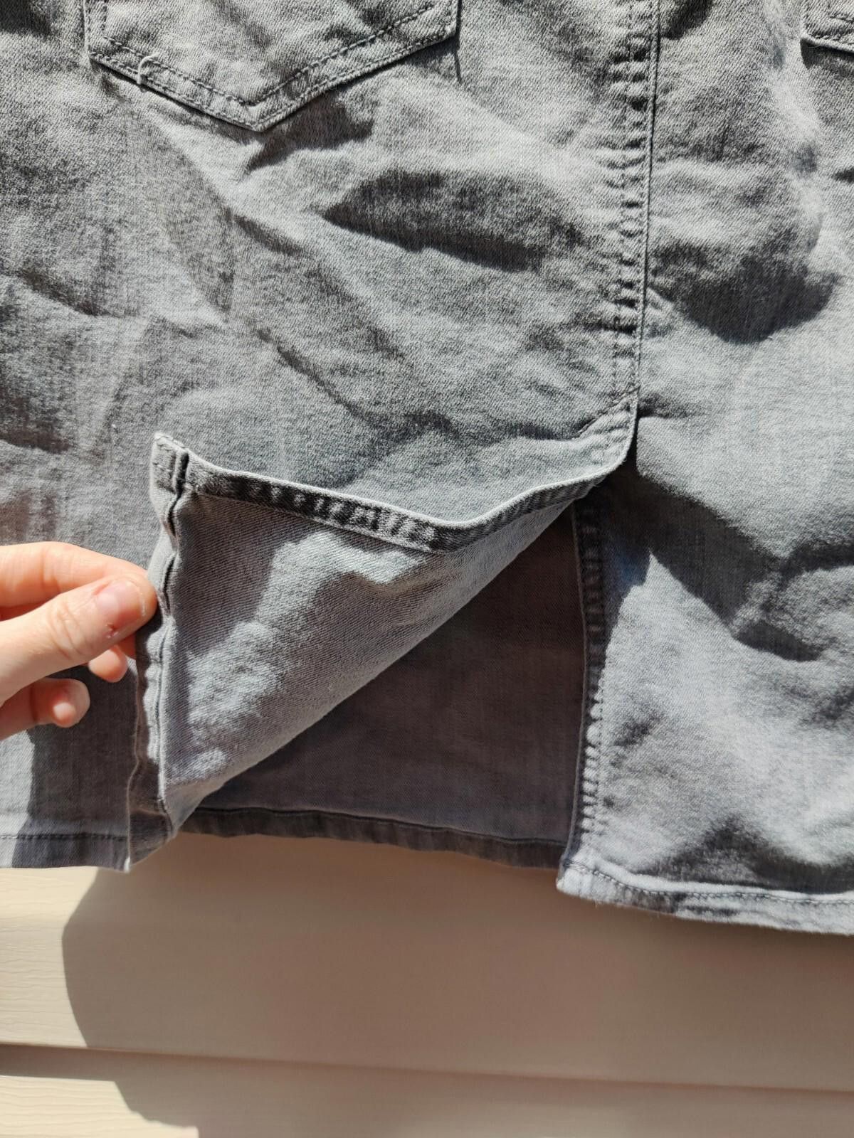 Other Jacqueline Smith Gray Denim Jean Skirt Light Wash Womens Sz Size 38" / US 16 / IT 52 - 8 Thumbnail