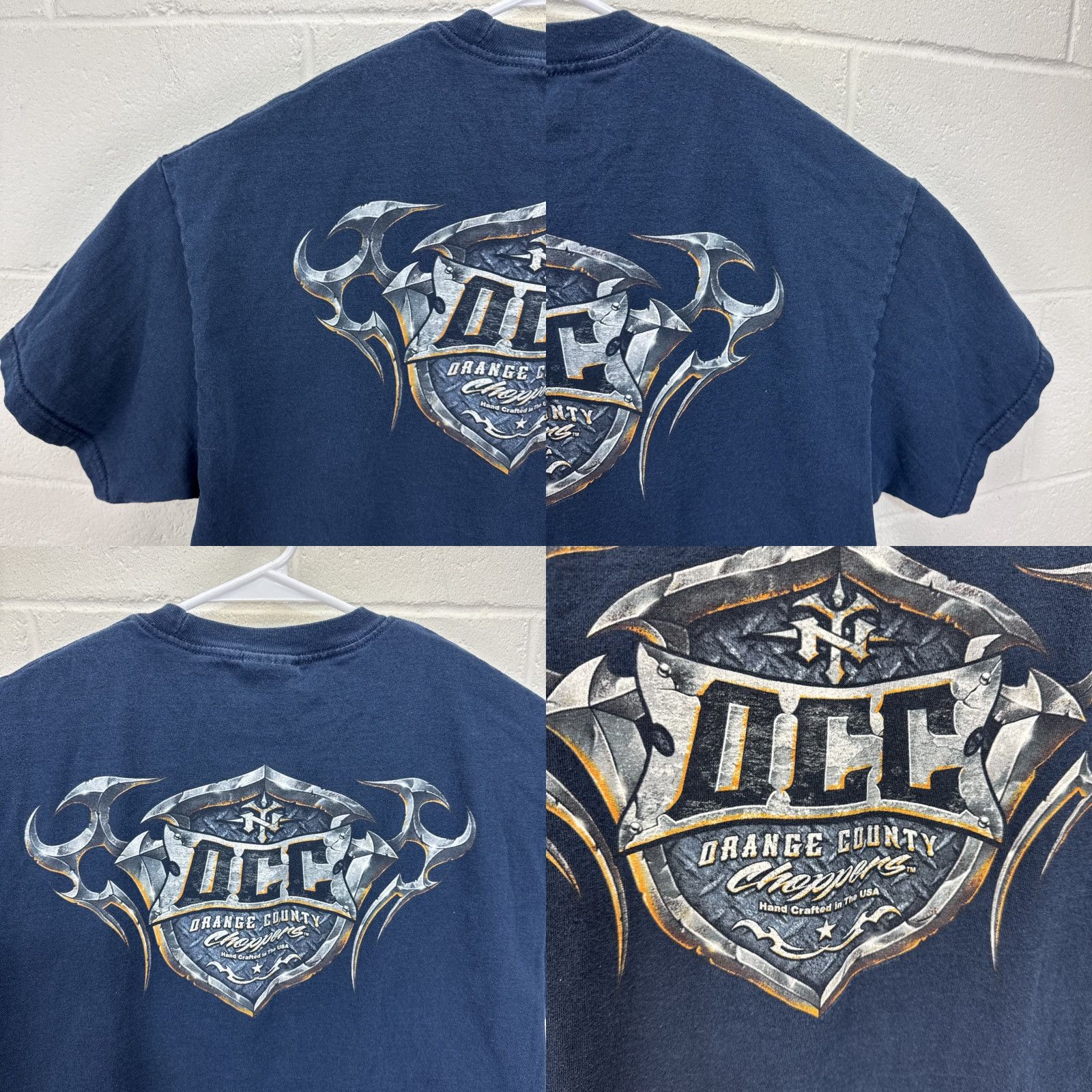 Vintage VINTAGE Orange County Choppers T-Shirt XL Blue Graphic Print 90s Biker Motorcycle Tribal Crew Neck Short Sleeve Shirt Mens Size US XL / EU 56 / 4 - 9 Thumbnail