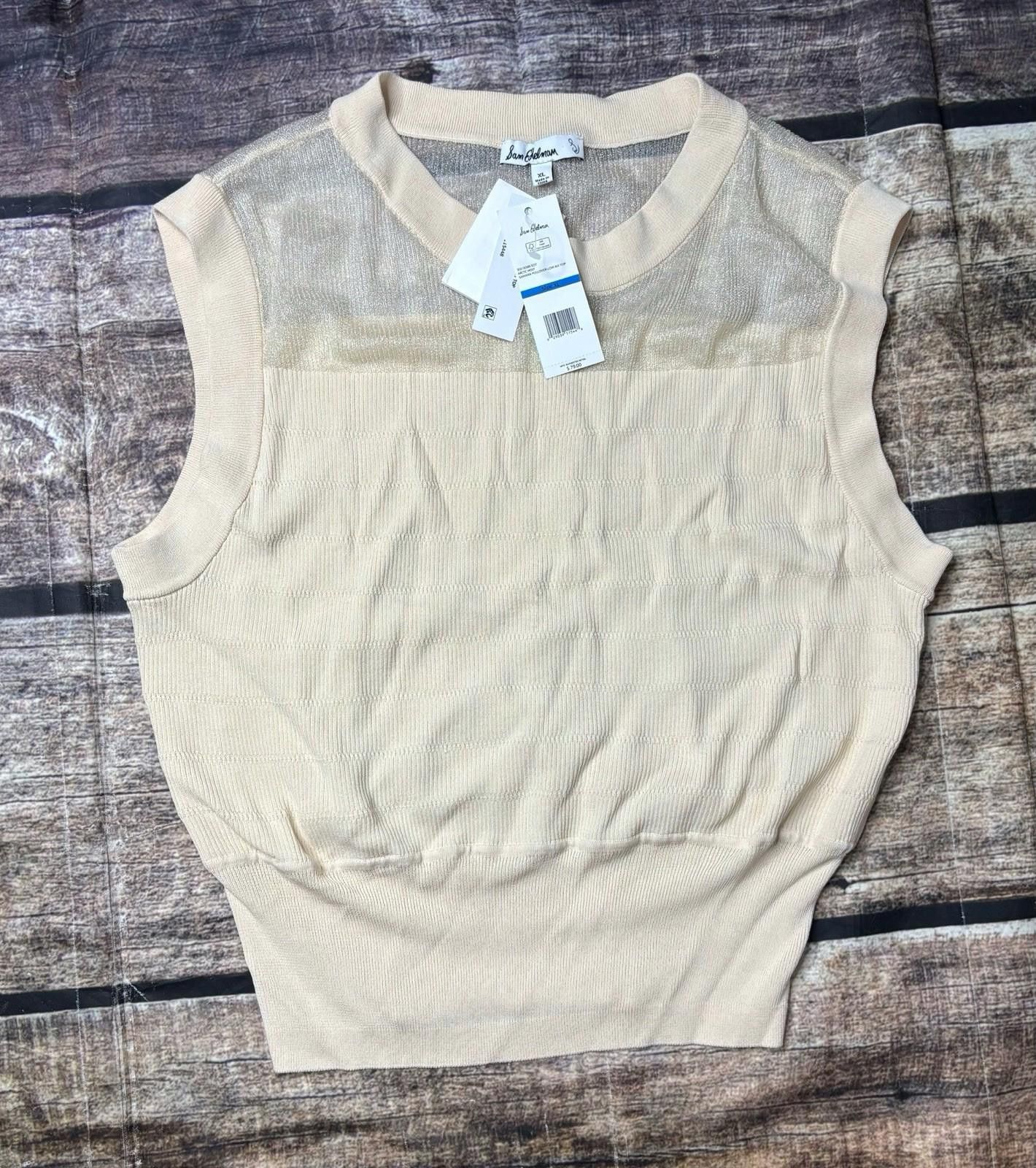Other Sam Edelman Top Women's XL Samara Metallic Knit Sheer $79 Size XL / US 12-14 / IT 48-50 - 1 Thumbnail
