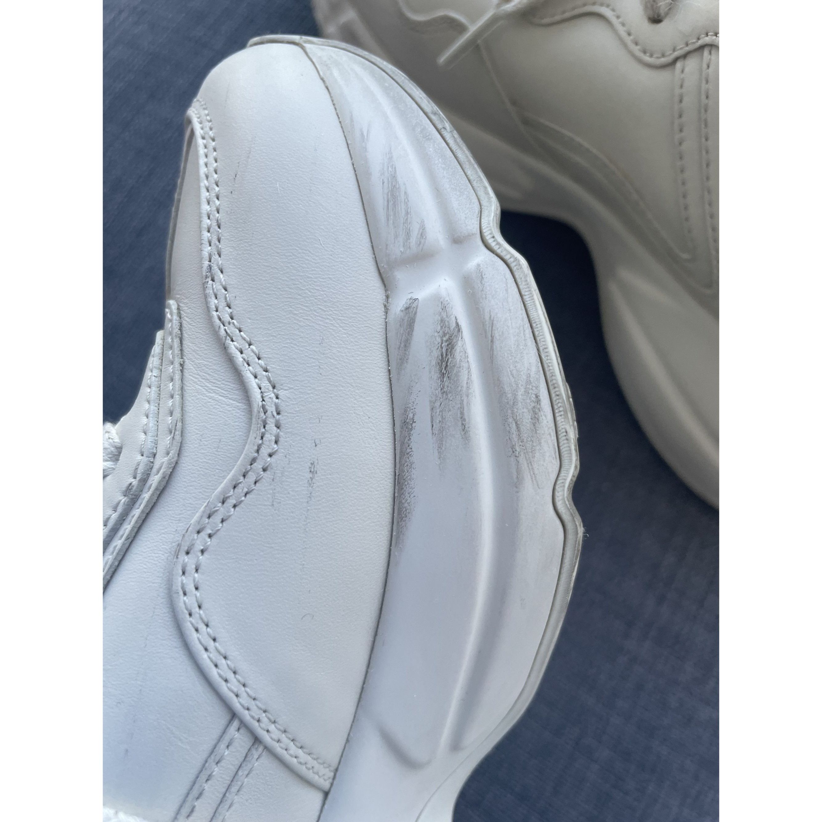 Gucci Gucci Womens Rhyton Logo Sneakers White Leather Italy Size US 5.5 / IT 35.5 - 10 Thumbnail