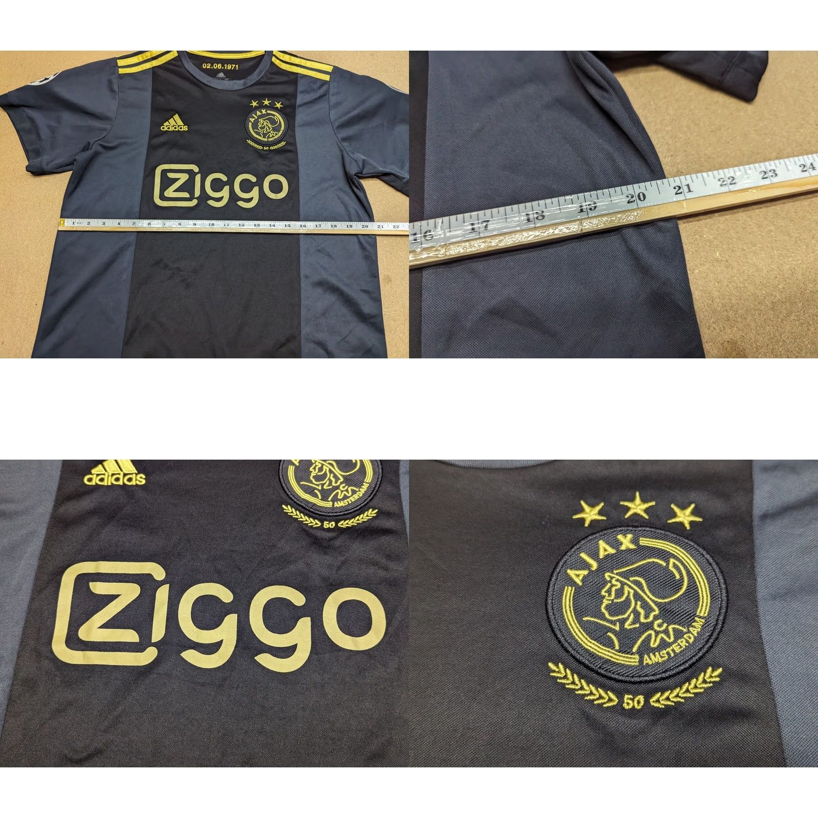 Adidas Adidas Ajax 3rd Champions League Jersey L Black 100% Polyester Football Quick Dry Mens T-Shirt Size US L / EU 52-54 / 3 - 8 Thumbnail