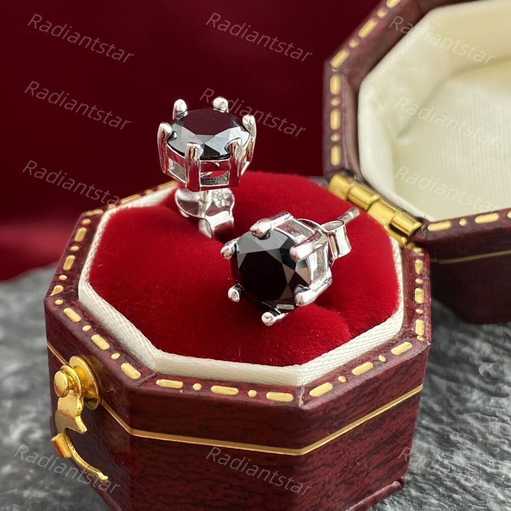 Other NEW 2ct. Black Moissanite 6 Prone Solitaire Stud Earrings Size ONE SIZE - 3 Thumbnail