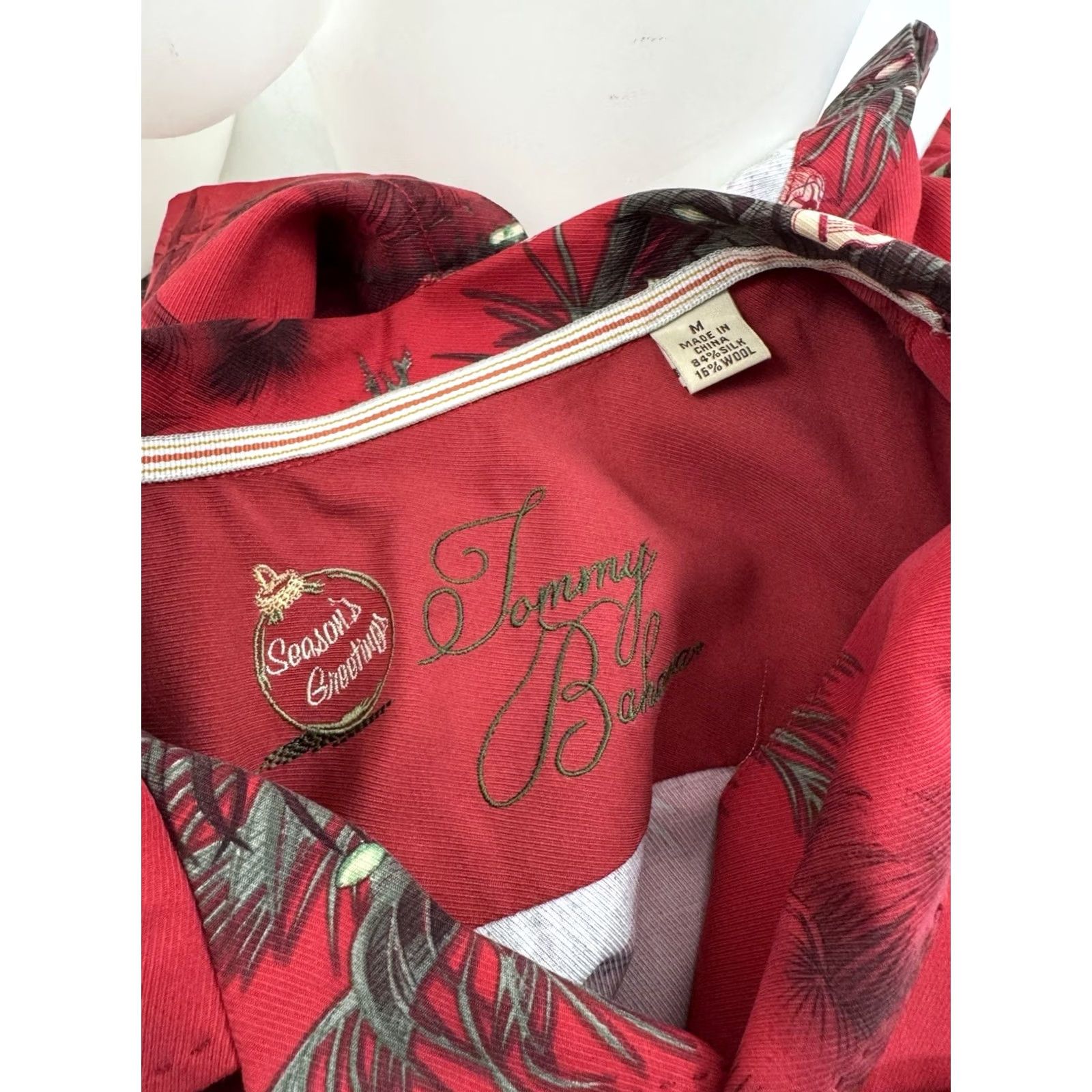 Tommy Bahama TOMMY BAHAMA HULA SHIRT Wool Silk Christmas Gift Tree M Aloha Shirt Red Short Sleeve Mens M Size US M / EU 48-50 / 2 - 6 Thumbnail