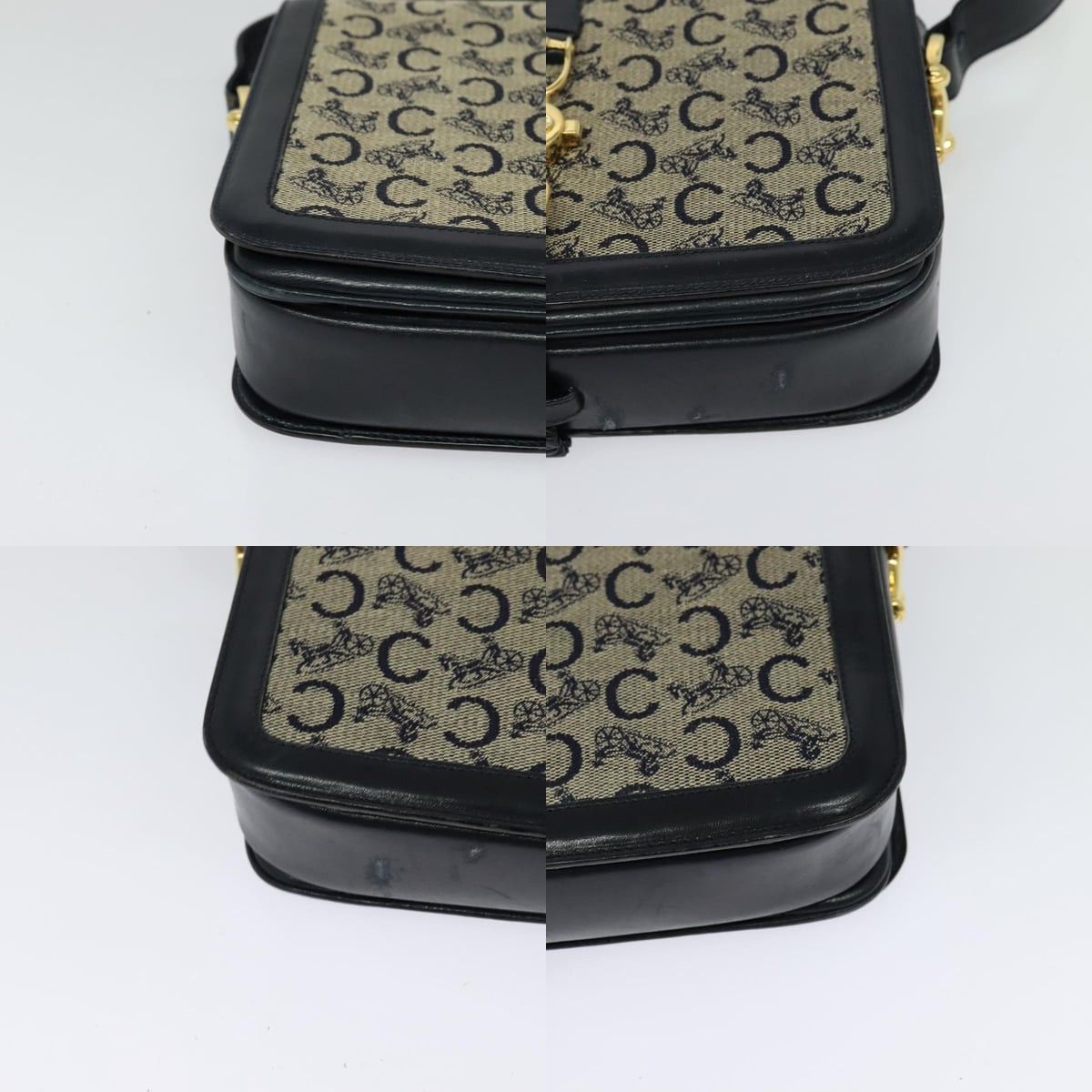 Celine CELINE C Sulky Shoulder Bag Canvas Navy Gold Size ONE SIZE - 10 Thumbnail