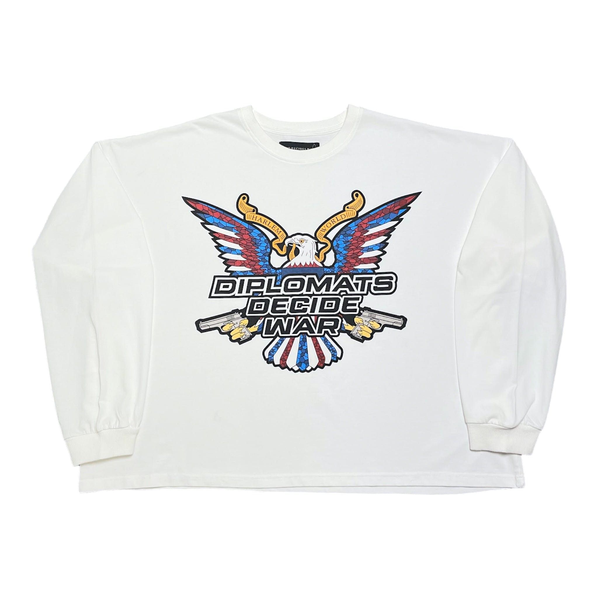 Who Decides War Diplomats Decide Long Sleeve Tee Shirt White Size US S / EU 44-46 / 1 - 1 Thumbnail