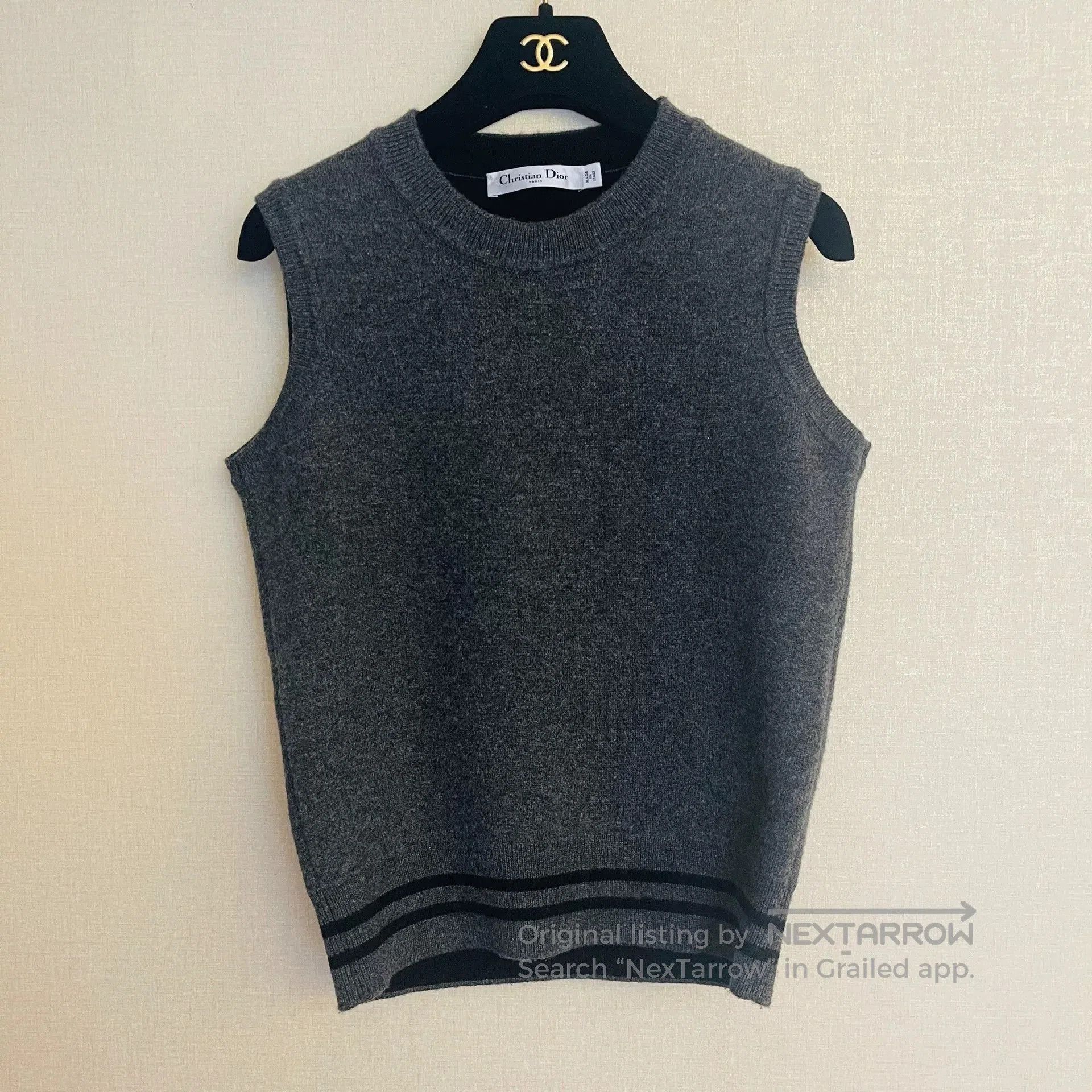 Dior dior sleeveless gray knit top with logo. Size S / US 4 / IT 40 - 2 Thumbnail