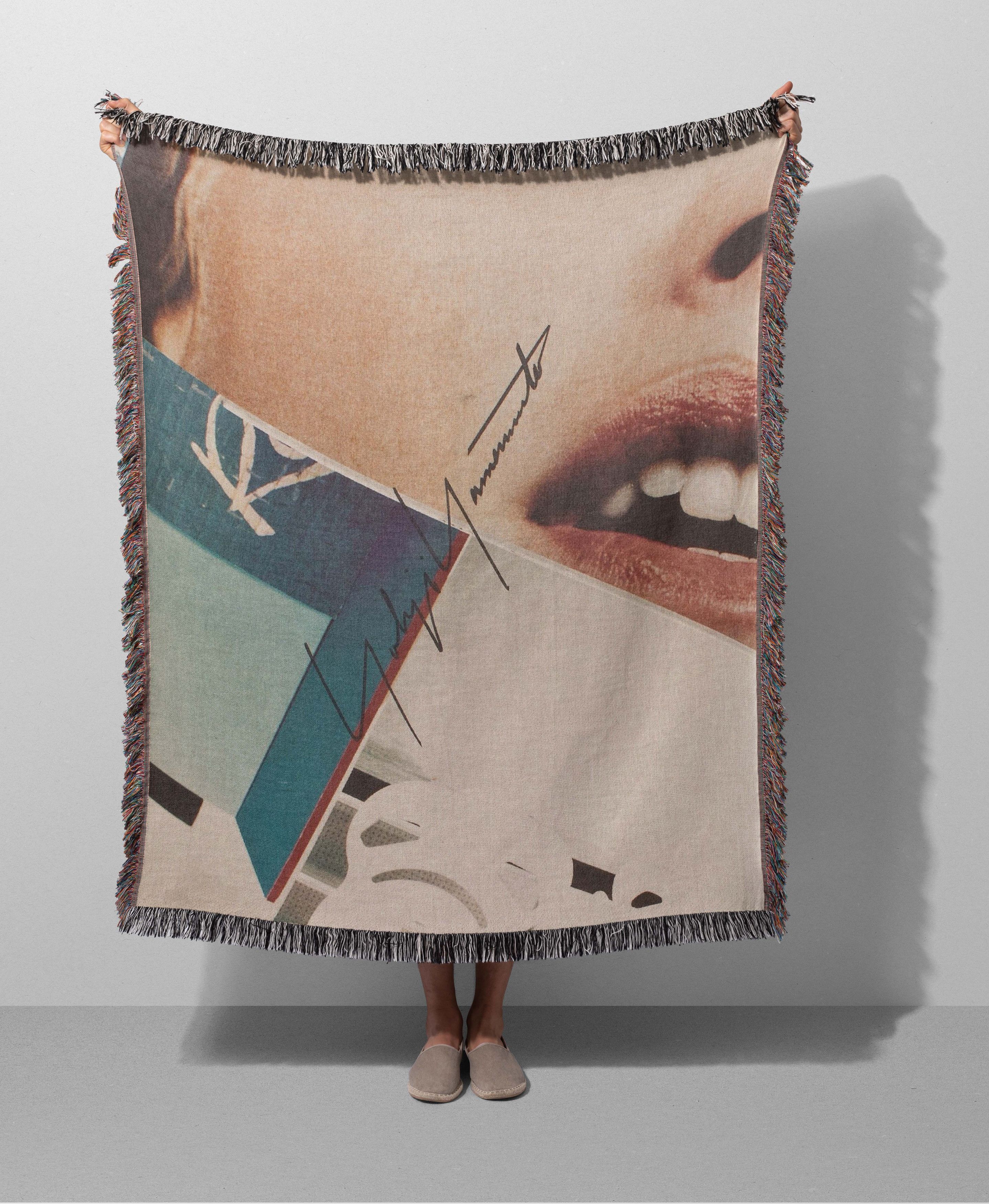 Yohji Yamamoto Blanket Woven Jacquard Art Fashion Gift Logo