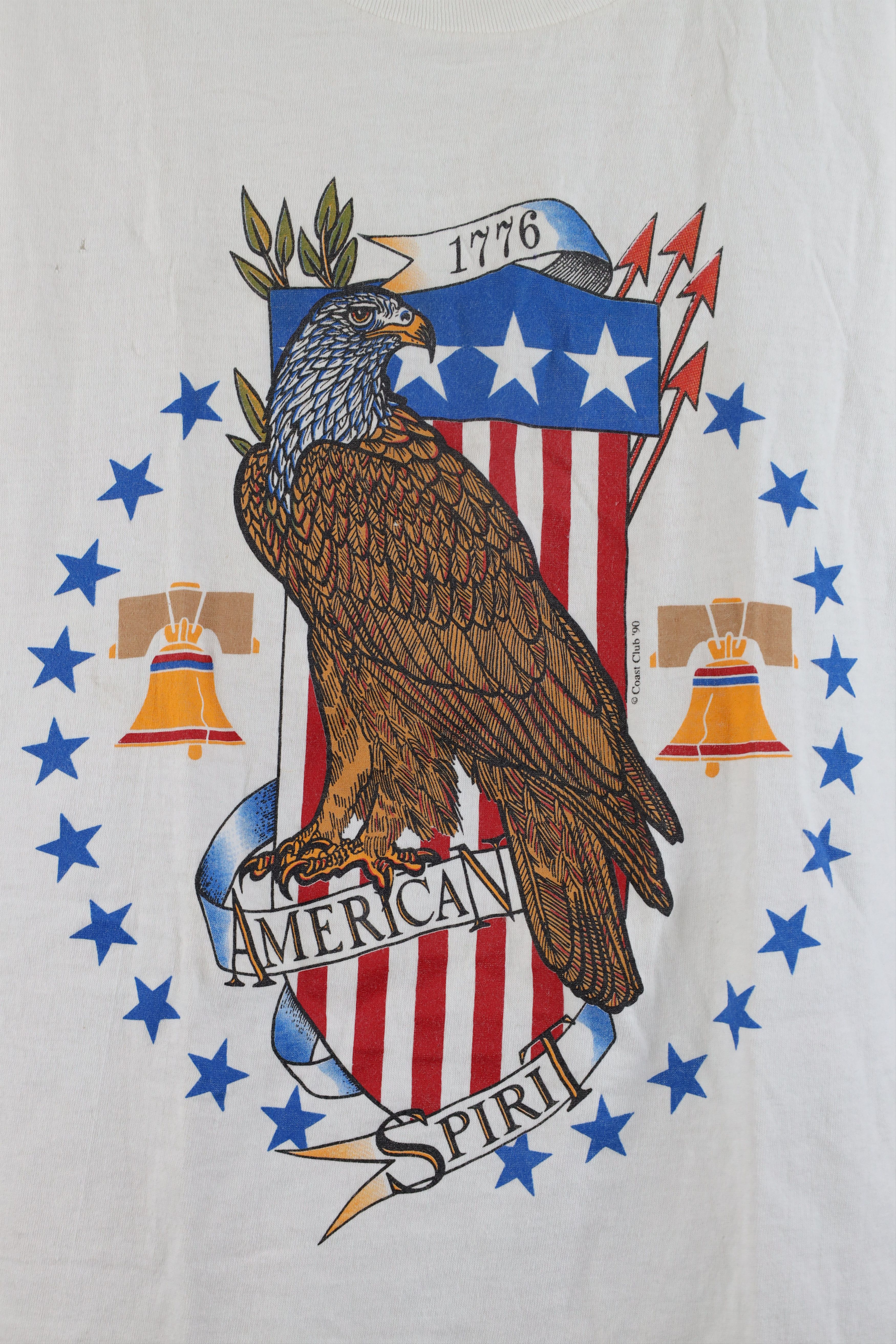 Vintage Vintage 90s Spirit Eagle July Fourth T-Shirt White USA Size US L / EU 52-54 / 3 - 4 Thumbnail