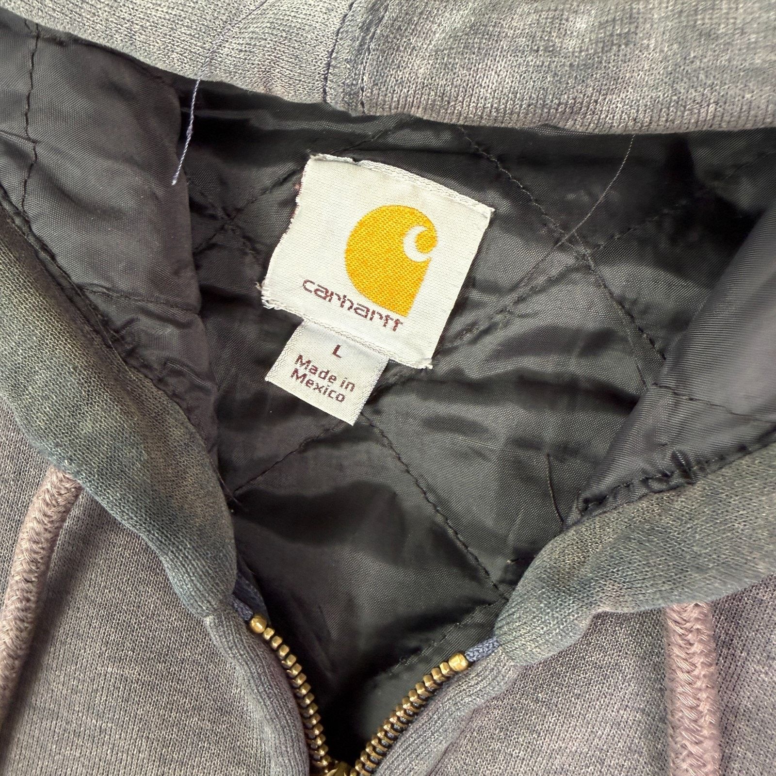 Carhartt Vintage Sun Faded Carhartt Hoodie L Distressed Zip Lined Size US L / EU 52-54 / 3 - 3 Thumbnail