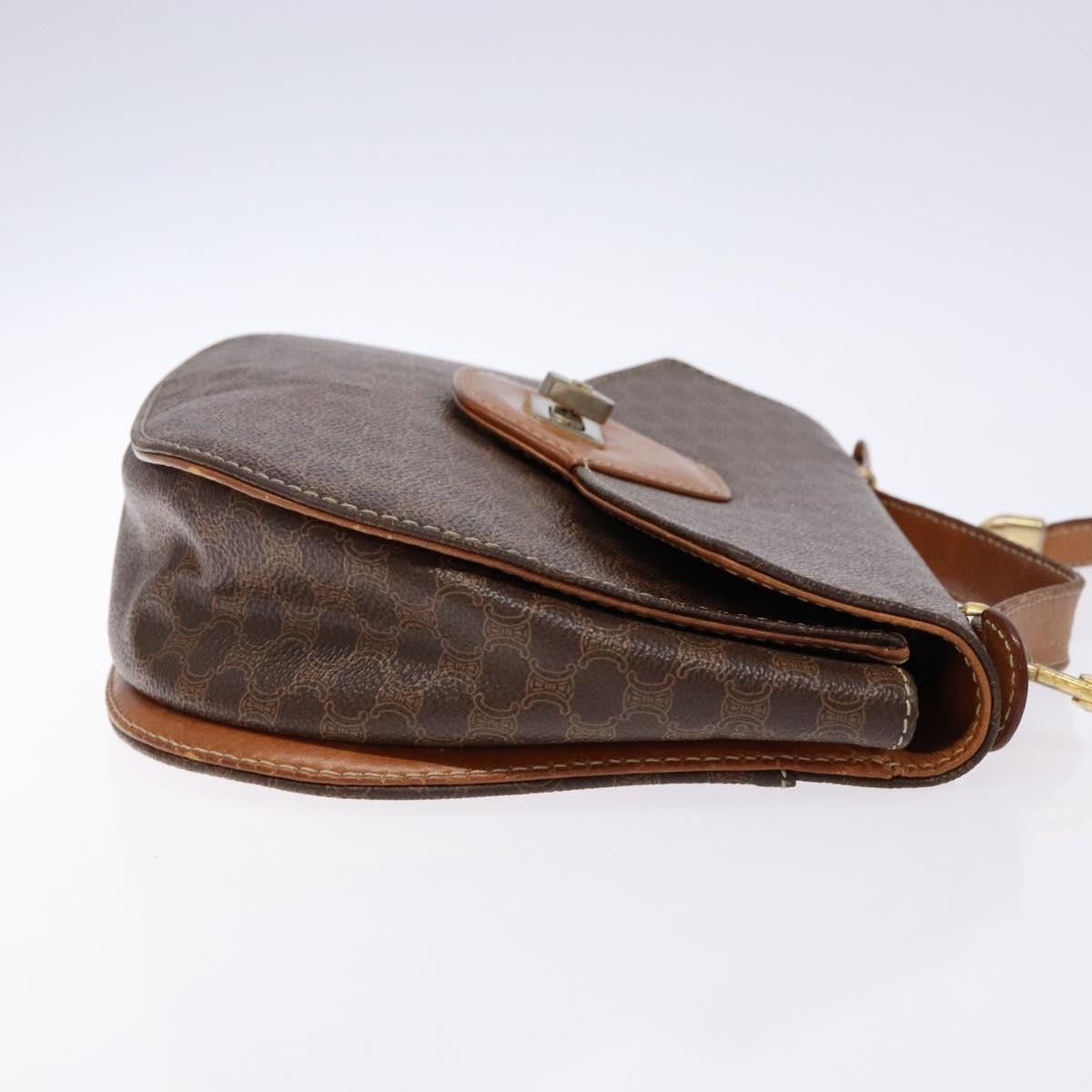 Celine CELINE Macadam Canvas Hand Bag Pvc Leather Brown Gold Size ONE SIZE - 4 Thumbnail