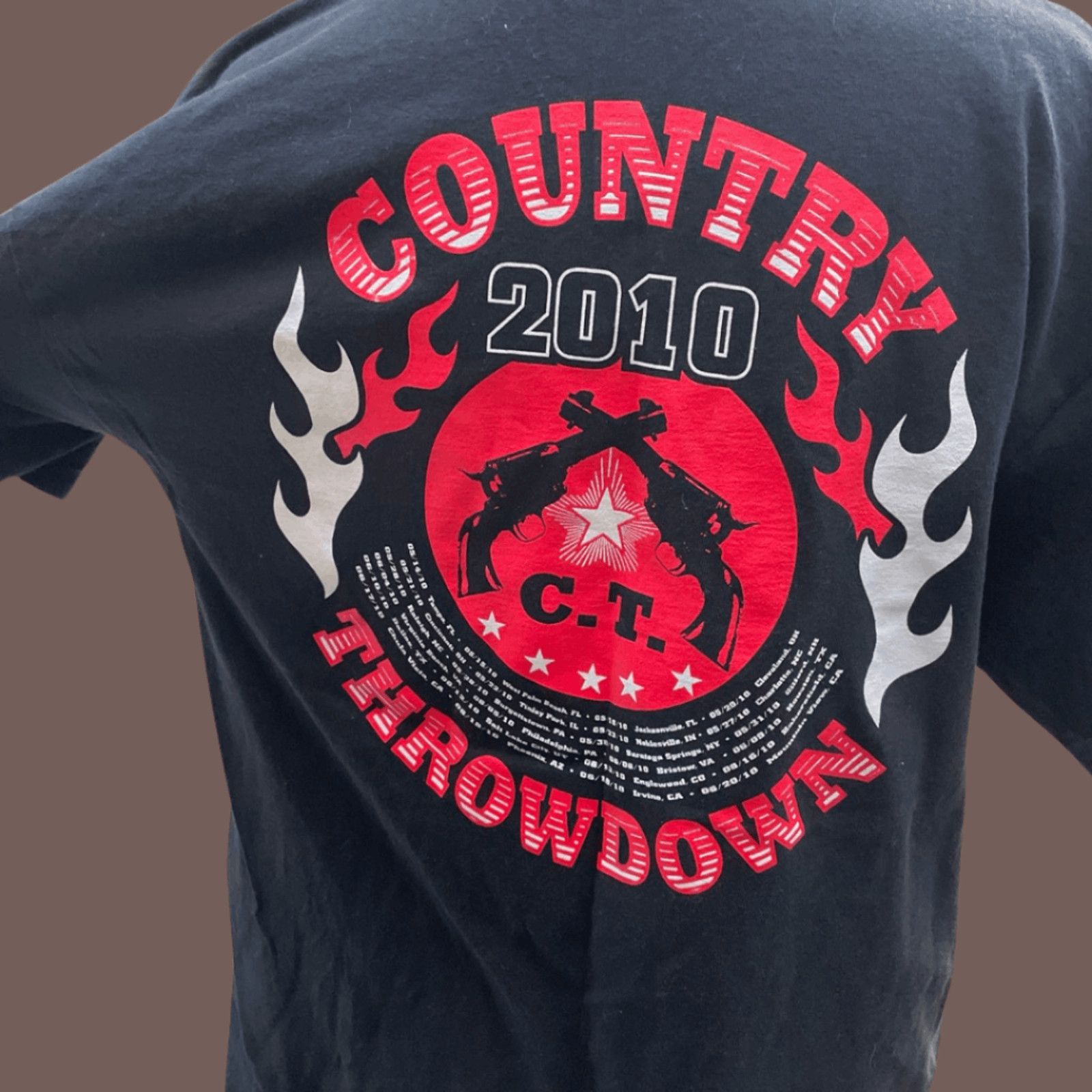 Alstyle × Vintage VTG Band Tee | Country Throwdown Skull Black | Tour Merch Size US M / EU 48-50 / 2 - 2 Thumbnail