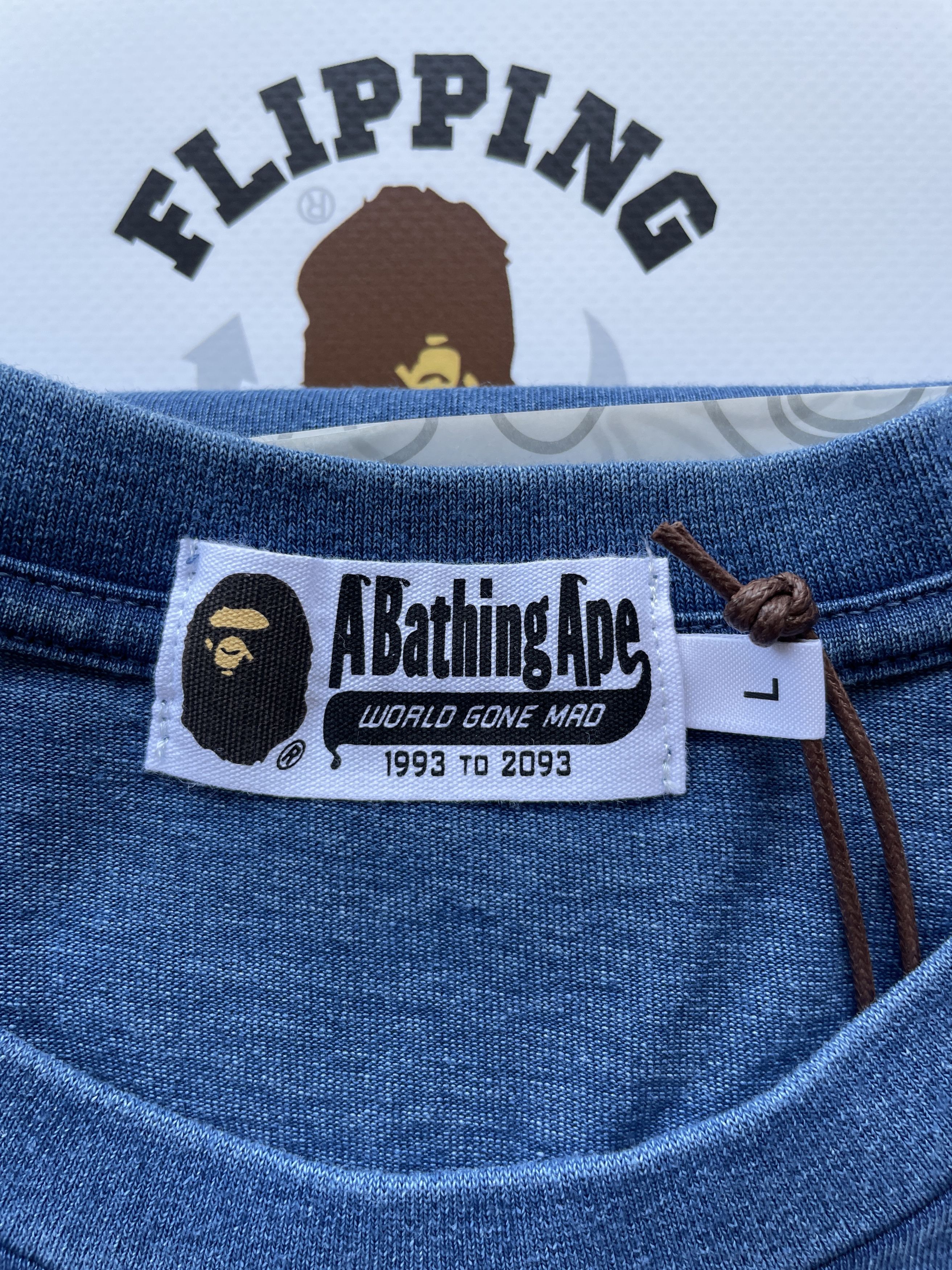 Bape BAPE APE HEAD INDIGO TEE Size US L / EU 52-54 / 3 - 6 Thumbnail