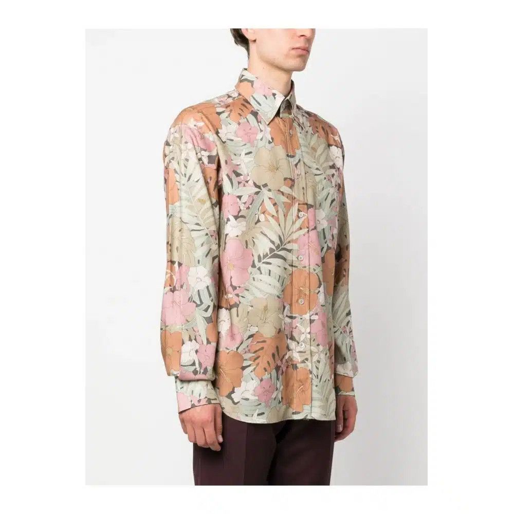 Tom Ford o1loc1c0625 HRO001 Lyocell Fluid Shirt in Multicolor Size US L / EU 52-54 / 3 - 3 Thumbnail