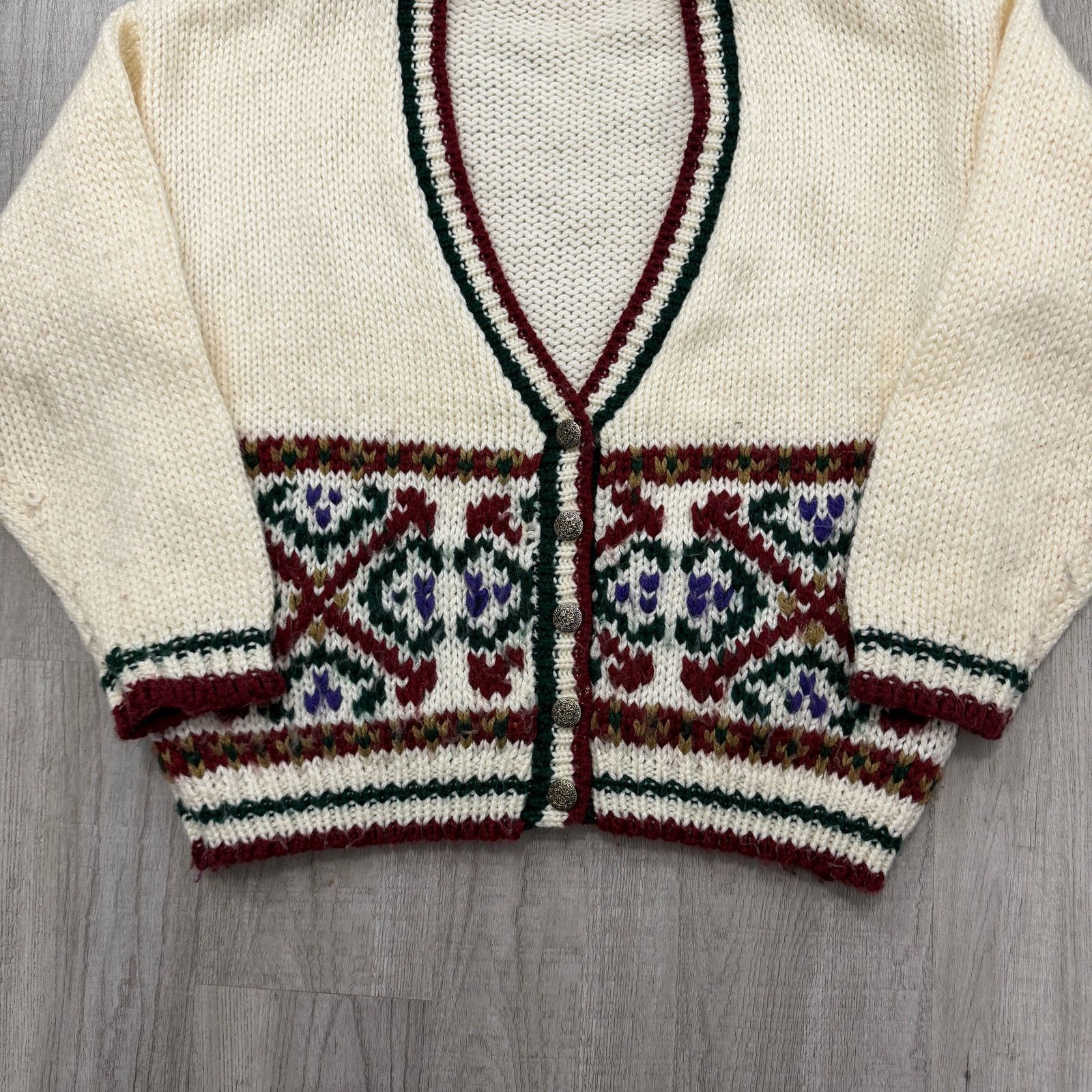 Vintage Vintage Memphis Jones Cardigan Sweater Size Medium Cream Size M / US 6-8 / IT 42-44 - 3 Thumbnail