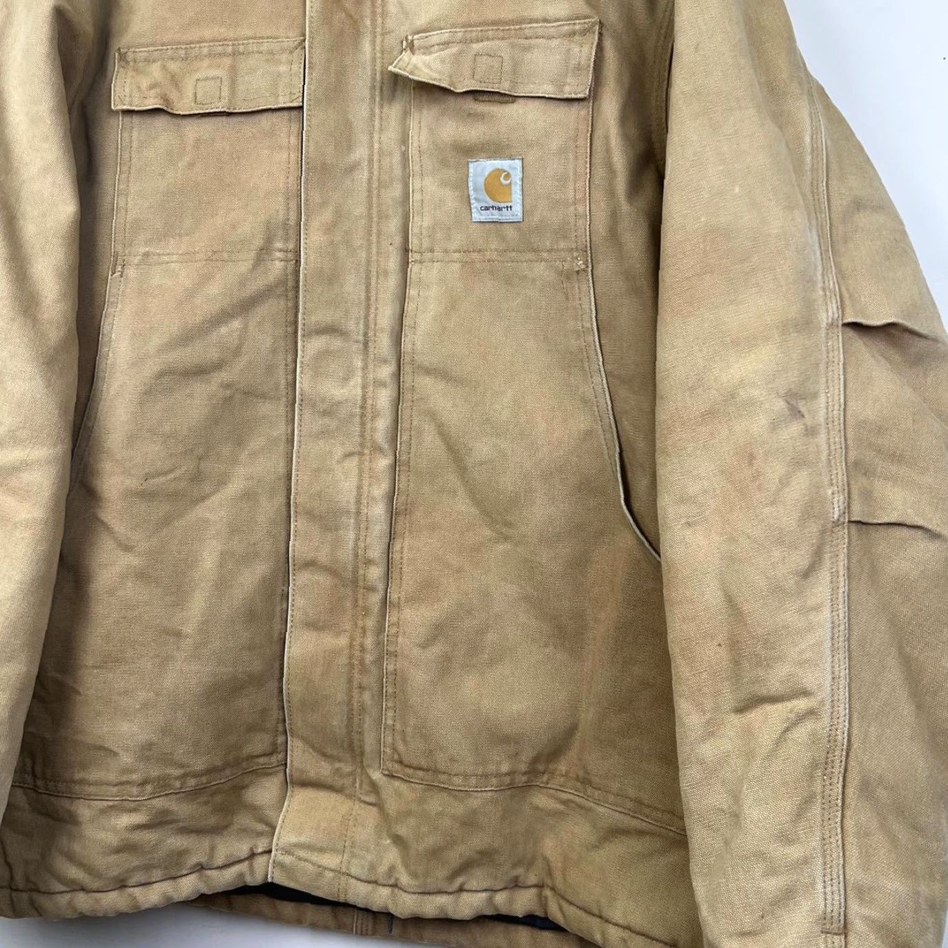 Carhartt VINTAGE Carhartt Insulated Jacket Mens XL Cotton Bomber Jacket Tan Brown Collar Casual Workwear Outdoors Mens Jacket Size US XL / EU 56 / 4 - 3 Thumbnail