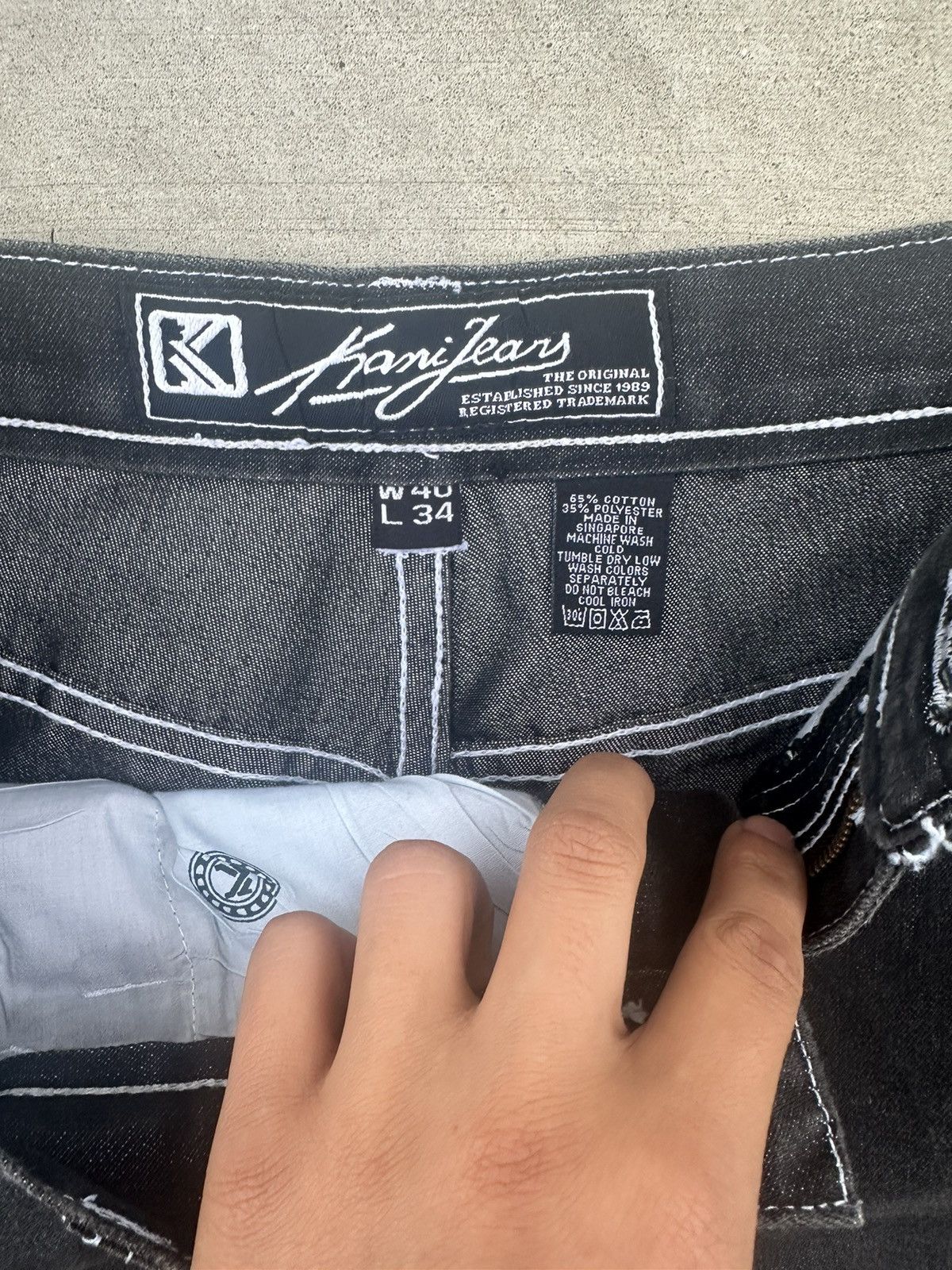 Karl Kani × Vintage Vintage Karl Kani Jeans Men 40x34 Black Hip Hop Baggy Loose Size US 40 / EU 56 - 6 Thumbnail