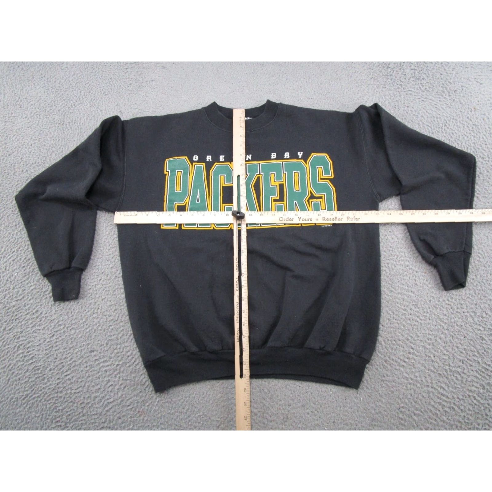 Hanes VINTAGE Hanes Green Bay Packers 1997 Spell Out Pullover Crewneck Sweatshirt L Mens Black 90s Football Sports Hooded Size US L / EU 52-54 / 3 - 5 Thumbnail