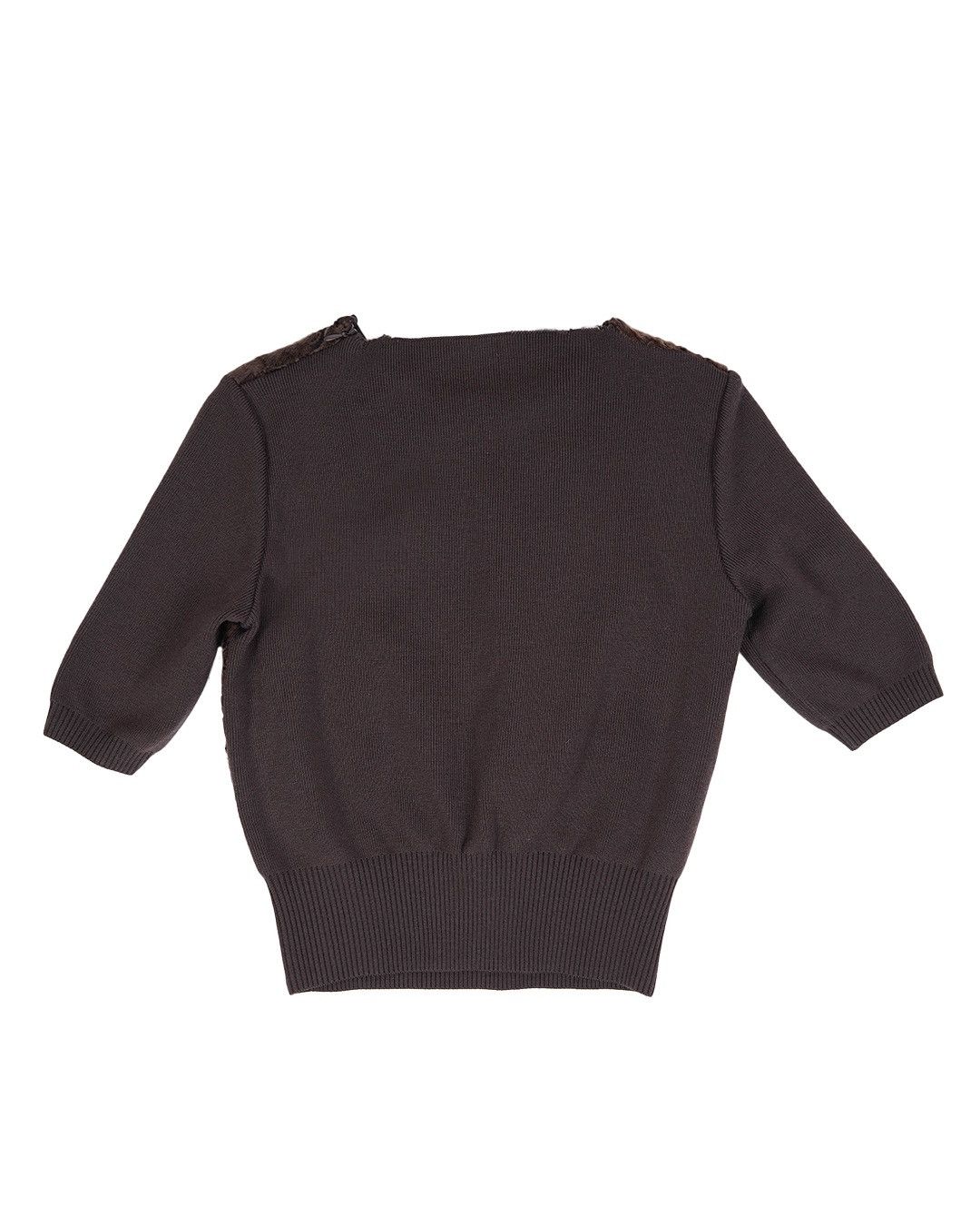 Prada Prada F/W2000 Knit Fur Top in Brown Size M / US 6-8 / IT 42-44 - 2 Thumbnail