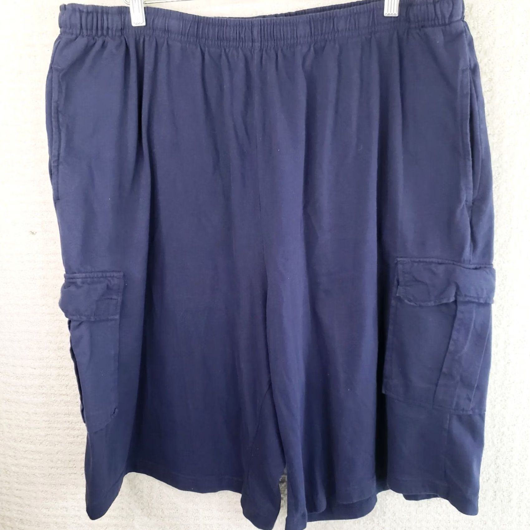 Vintage VINTAGE King Size 3XLT Big & Tall Men's Shorts Blue Drawstring Pocketed 13" Inseam Cotton Polyester Size US 39 - 2 Thumbnail