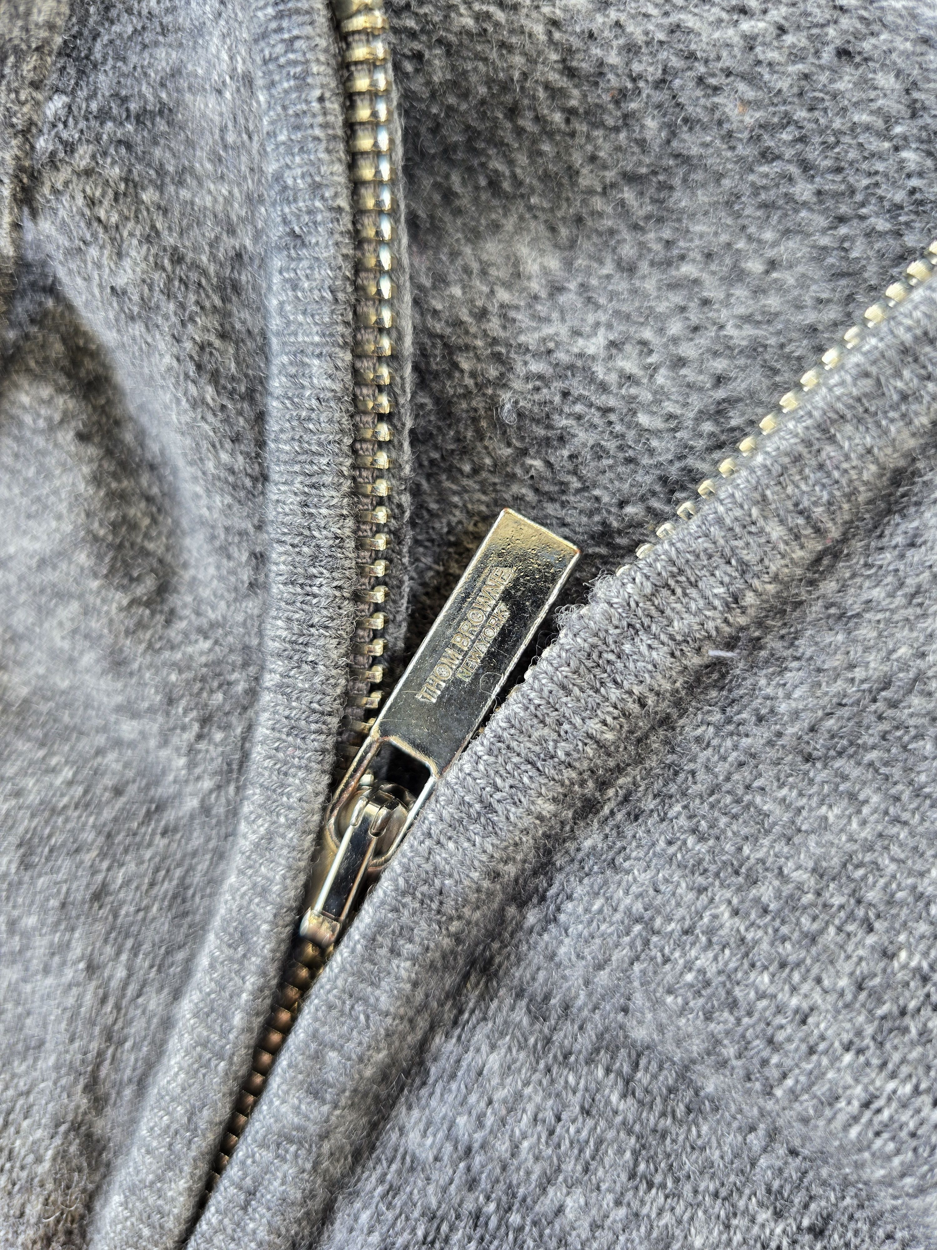 Thom Browne Thom Browne Wool Gray Zip Up Hoodie Italy Size US L / EU 52-54 / 3 - 3 Thumbnail