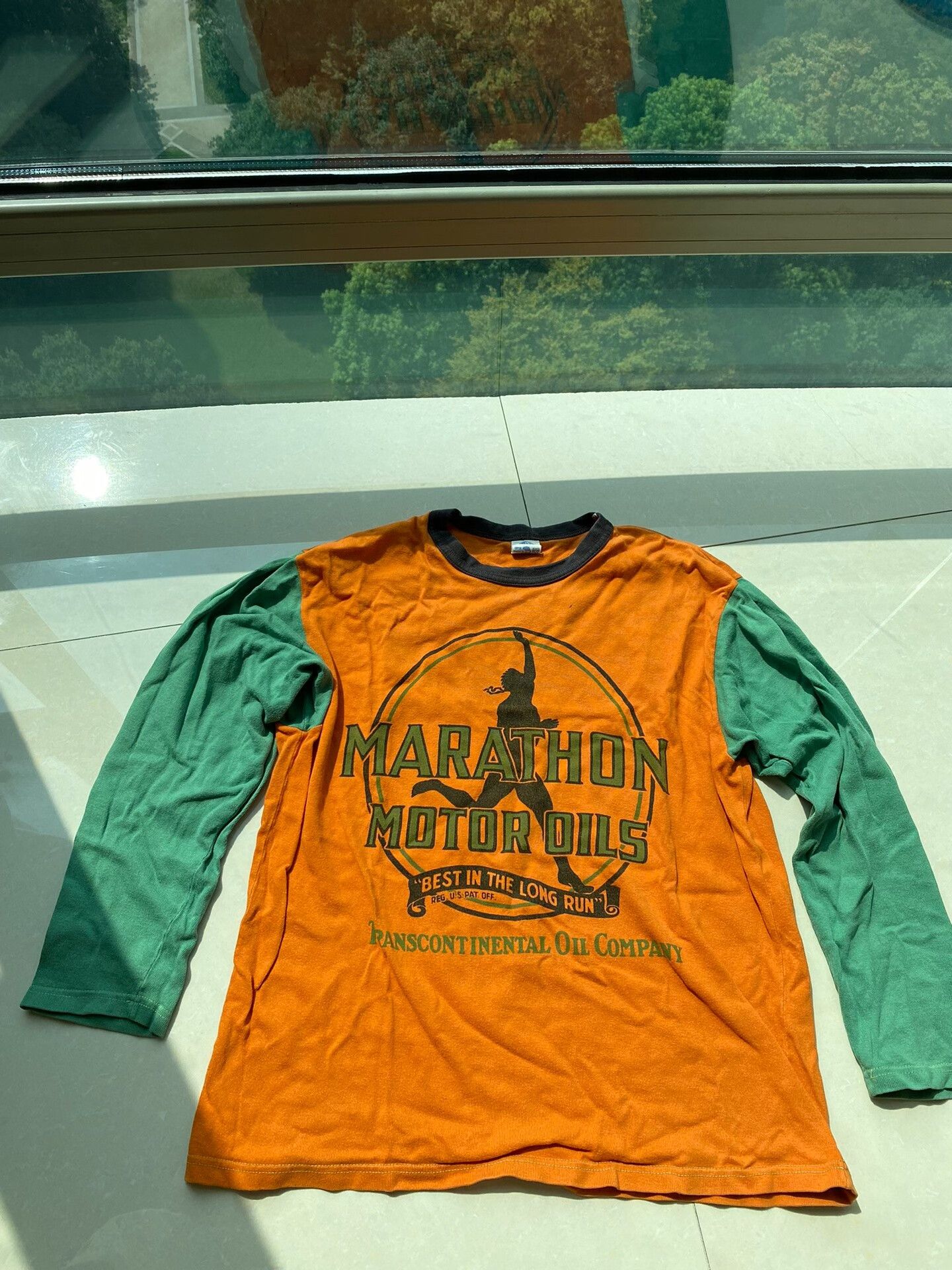 Freewheelers orange and green long sleeve skull shirt Size US M / EU 48-50 / 2 - 1 Thumbnail