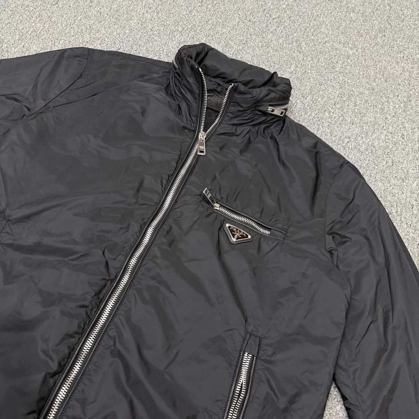 Prada Prada Black Triangle Logo Nylon Zipper Jacket 50 99New Size XL / US 12-14 / IT 48-50 - 3 Thumbnail