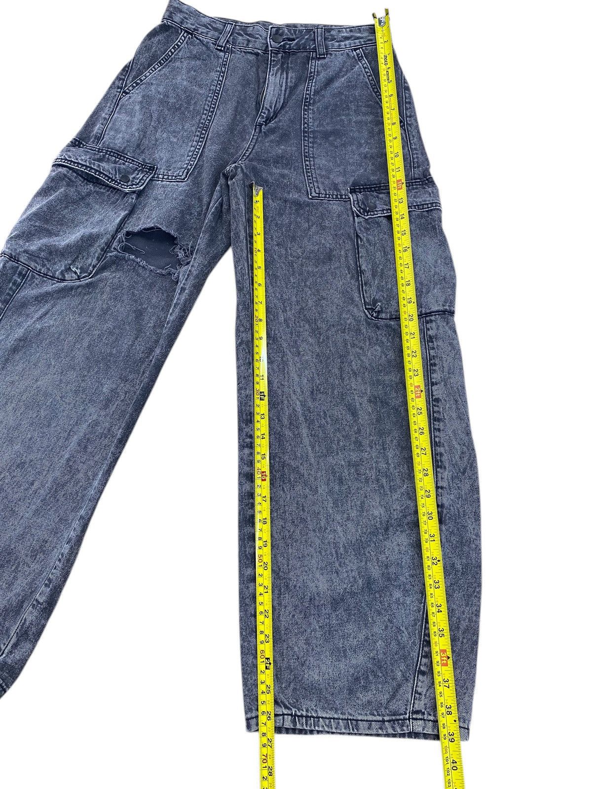 GU GU Black Wash Denim Style Cargo Jeans Size US 28 / EU 44 - 8 Thumbnail