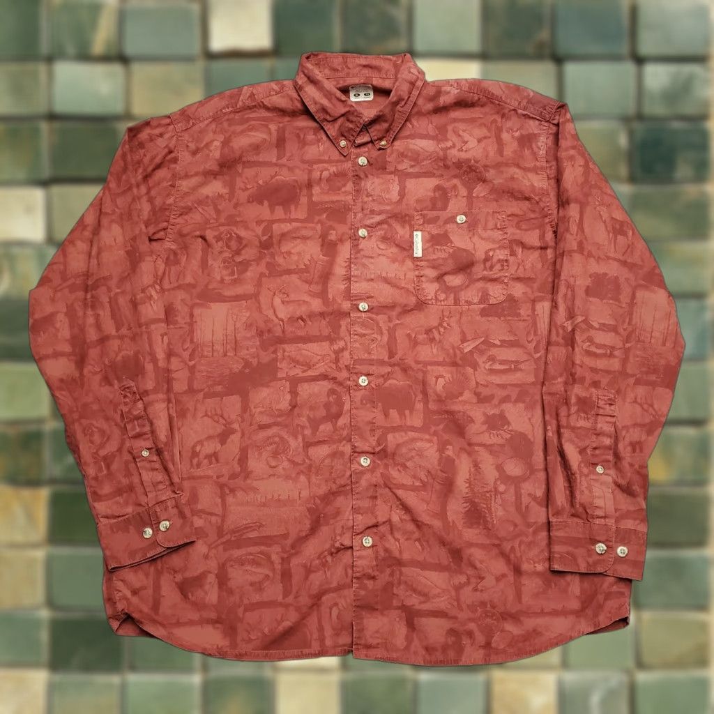 Vintage Columbia Shirt Mens XL Red Wildlife Big Game Hunt Outdoors Long Sleeve Button-Up Casual Outdoor Wear Tops Mens Size US XL / EU 56 / 4 - 1 Thumbnail