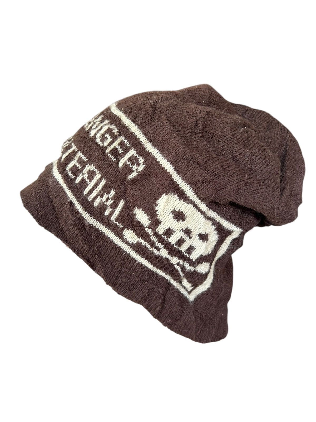 Japanese Brand × Kapital × Vintage Skull Danger Sunfaded Style Hairy Beanie Hats Size ONE SIZE - 7 Thumbnail