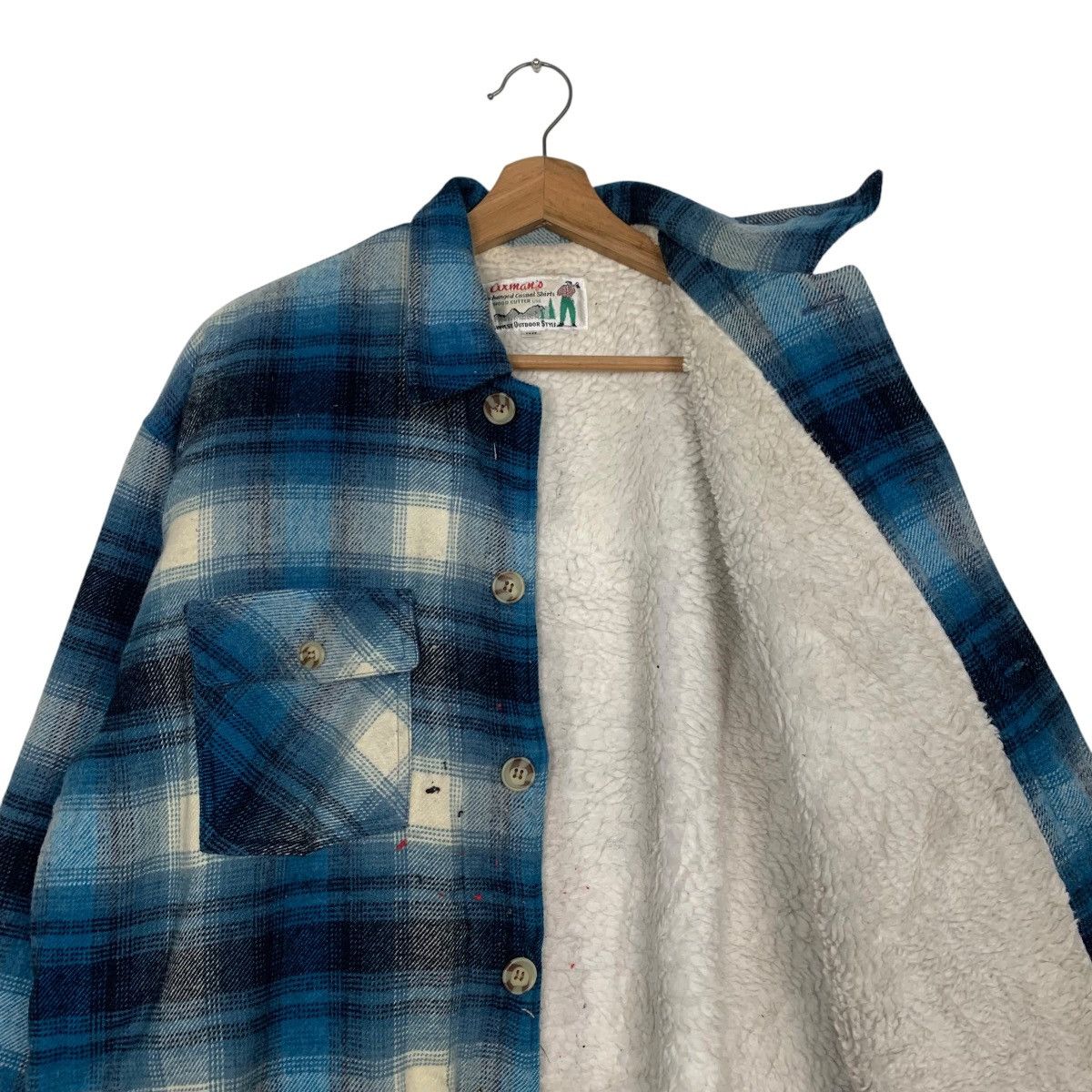 Flannel Vintage 90s AXMAN'S Shadow Plaid Fleece Flannel #2701-C121 Size US L / EU 52-54 / 3 - 10 Thumbnail