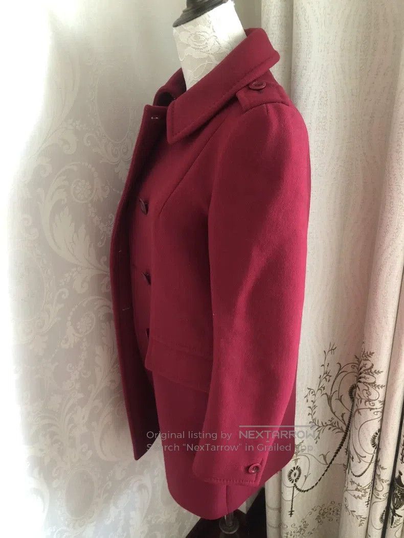Max Mara Max Mara Red Wool Coat Size XXS / US 00 / IT 34 - 4 Thumbnail