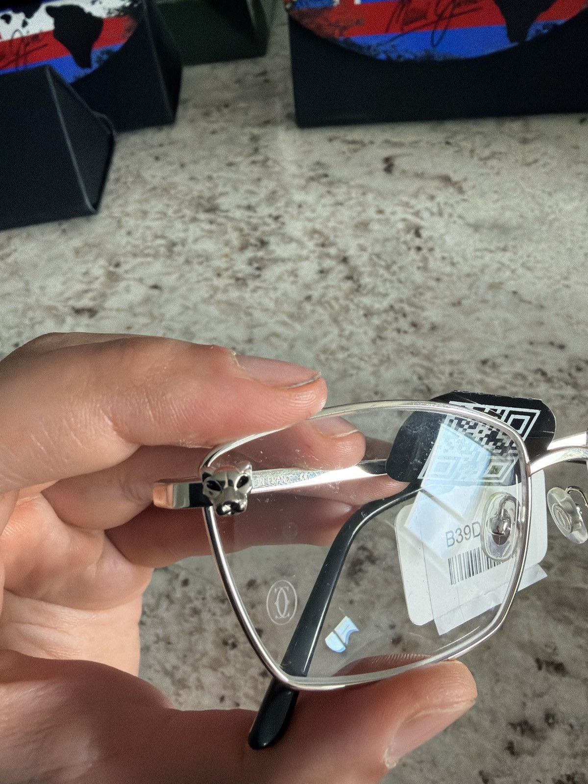 Cartier Cartier CT0209O 002 Rectangular Optical Frames — Silver Size ONE SIZE - 4 Thumbnail