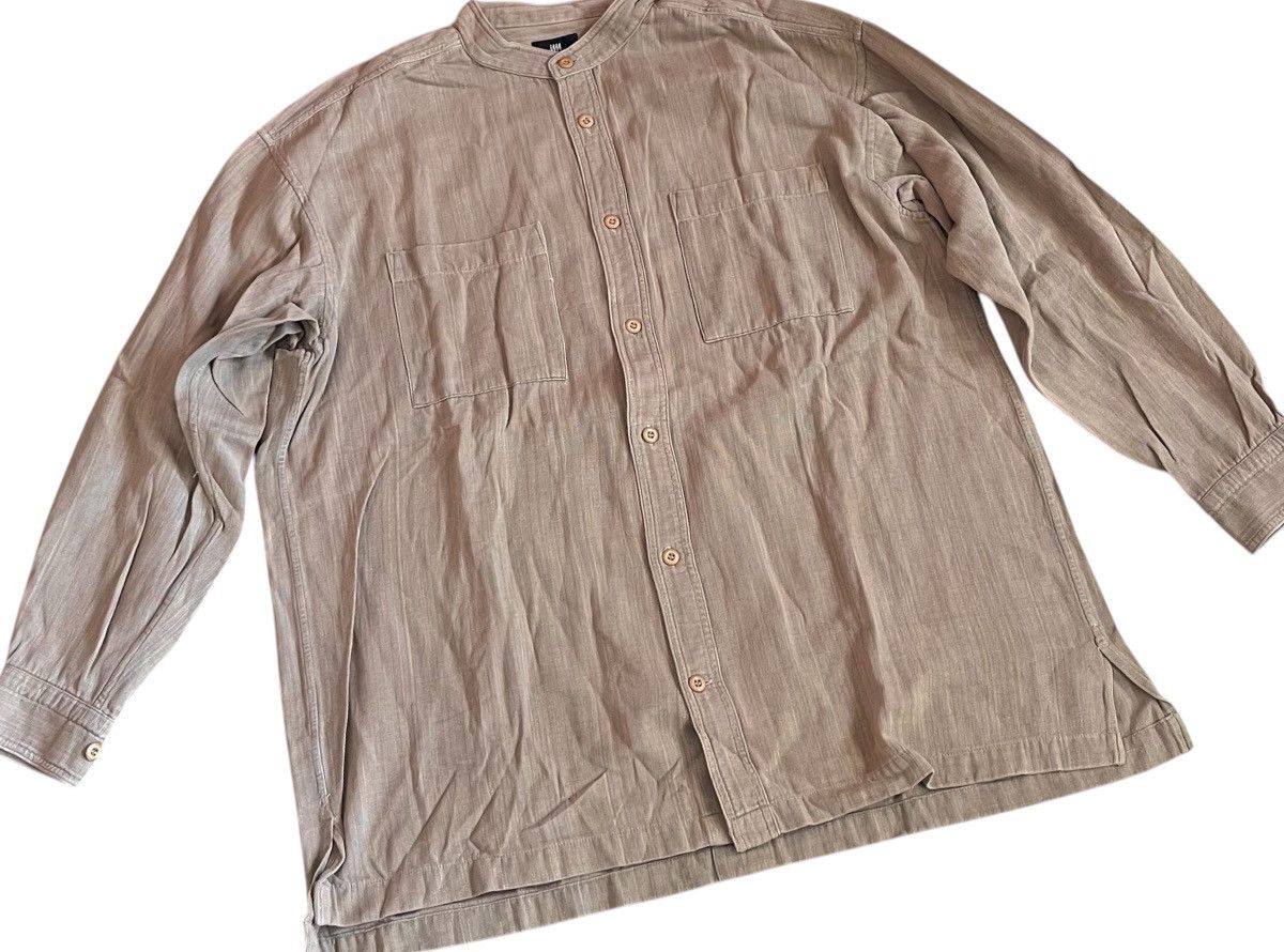 Issey Miyake Vintage issey miyake washed light brown collarless shirt Size US L / EU 52-54 / 3 - 2 Thumbnail