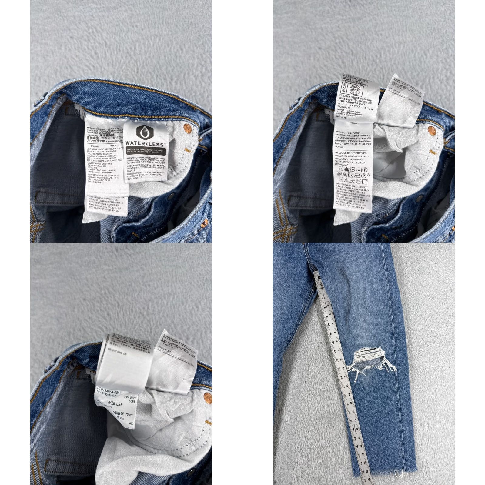 Levi's Levi's Premium Jeans Women 28 Blue Denim Wedgie Fit High Rise Distressed 28x24 Jeans Womens Size 28" / US 6 / IT 42 - 8 Thumbnail
