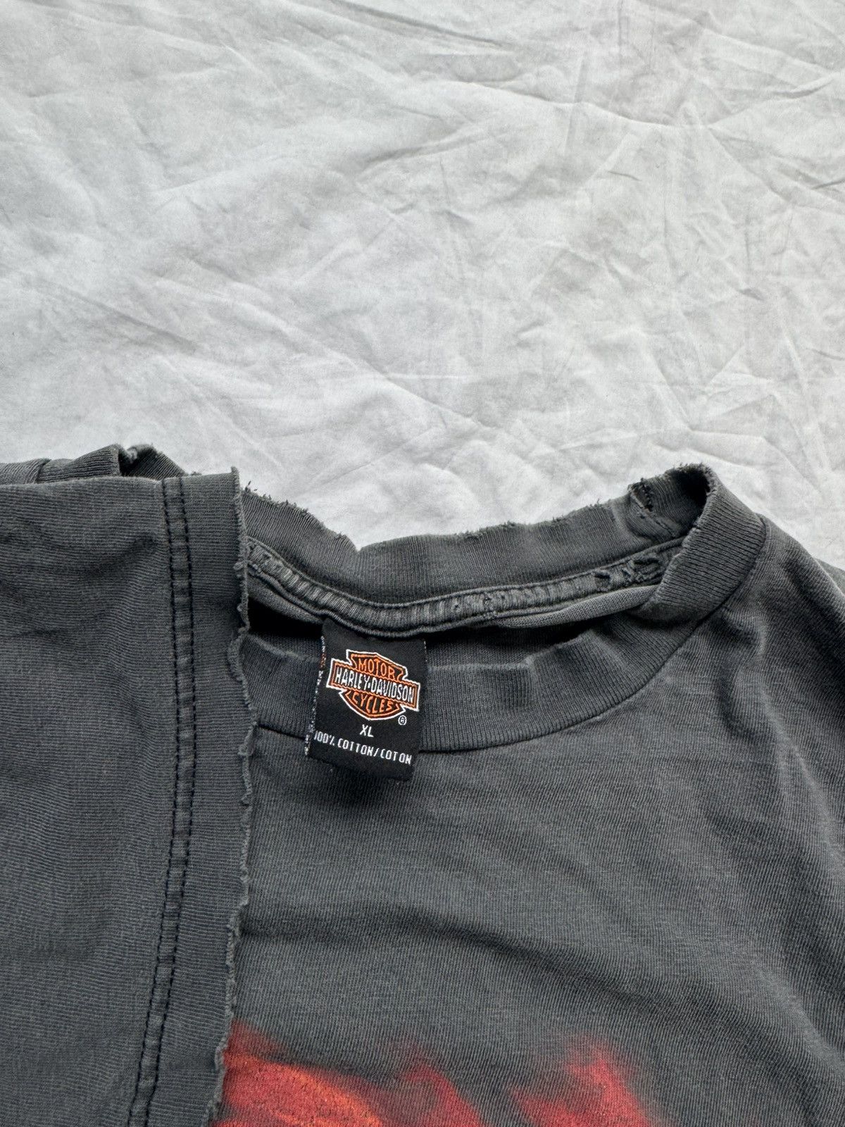 Harley Davidson Vintage Faded ERD Style Harley Davidson Thrashed Tee Size US XL / EU 56 / 4 - 4 Thumbnail