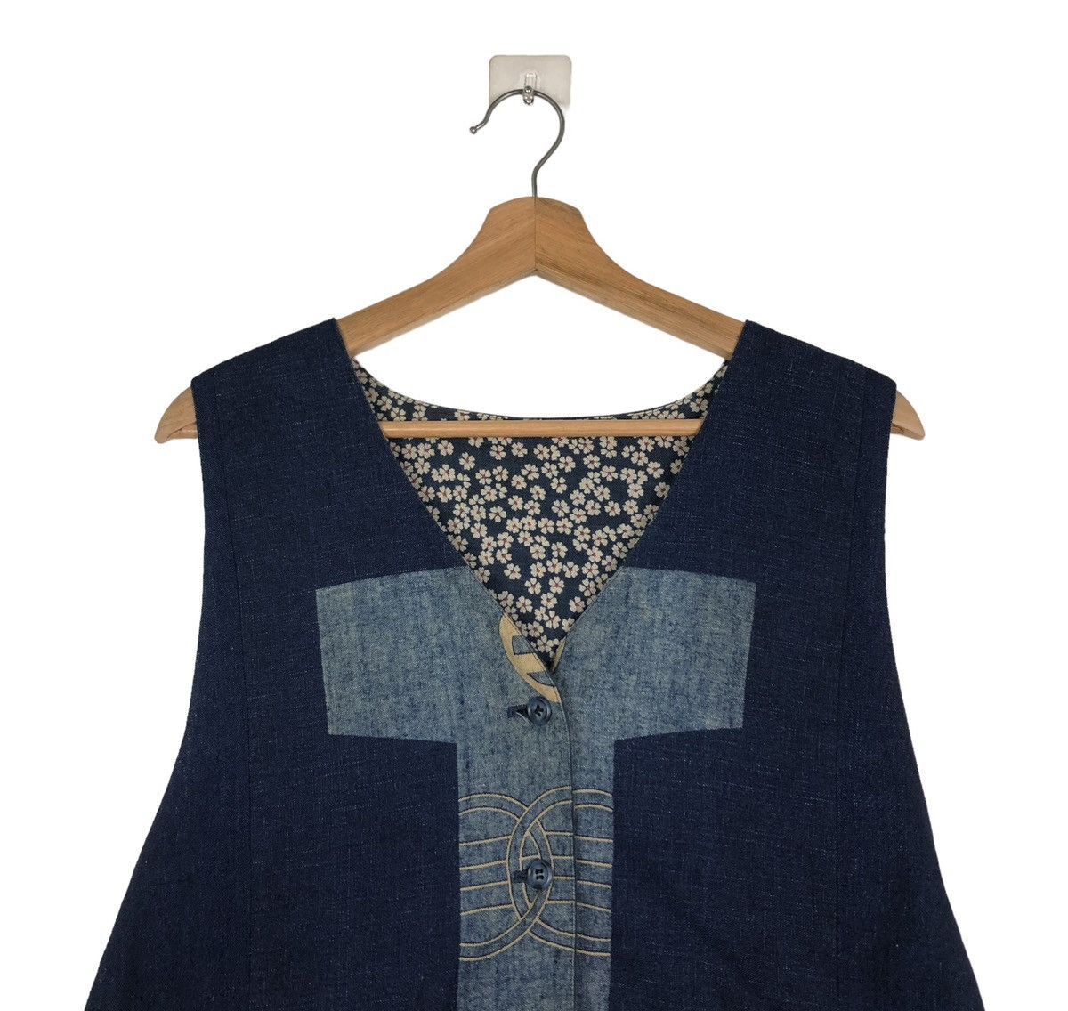 45rpm 🔥VINTAGE INDIGO BLUE BLUE JAPAN VEST BIG LOGO TRADITIONAL Size US S / EU 44-46 / 1 - 4 Thumbnail