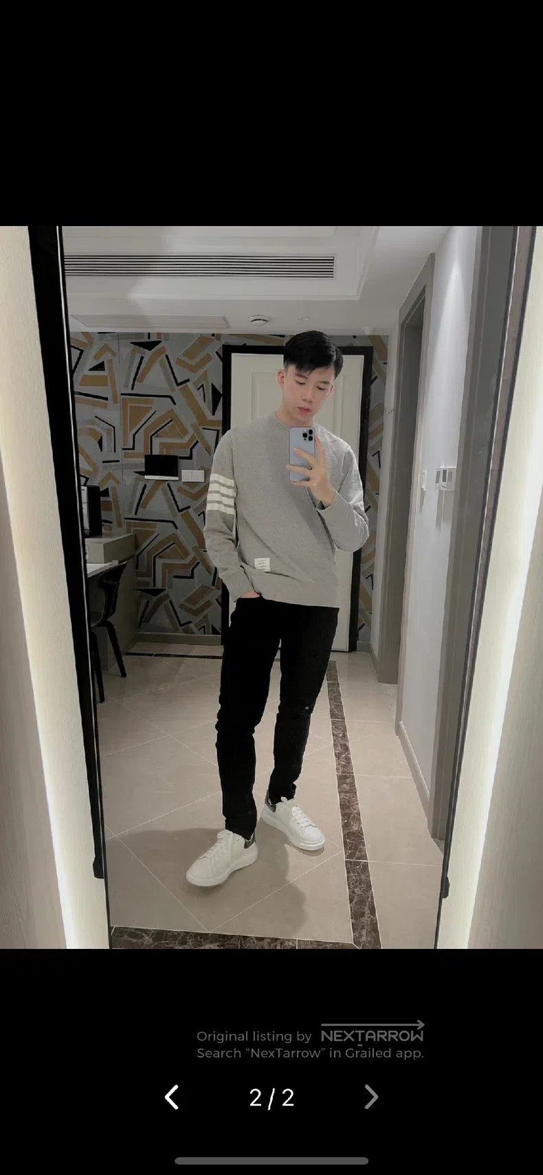 Thom Browne Thom Browne Classic Grey Striped Hoodie Size US XS / EU 42 / 0 - 7 Thumbnail