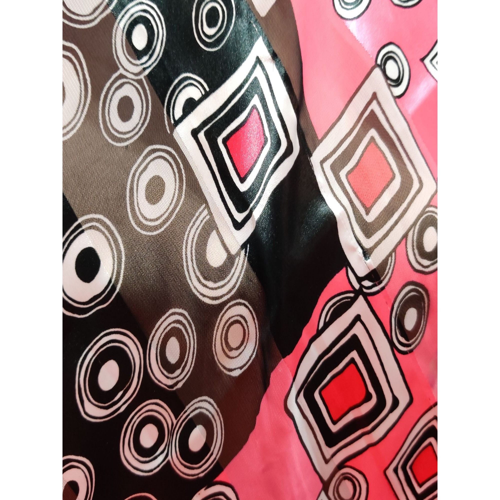 Other Womens Scarf Pink Black Geometric Print Lightweight Sheer Sq Size ONE SIZE - 7 Thumbnail