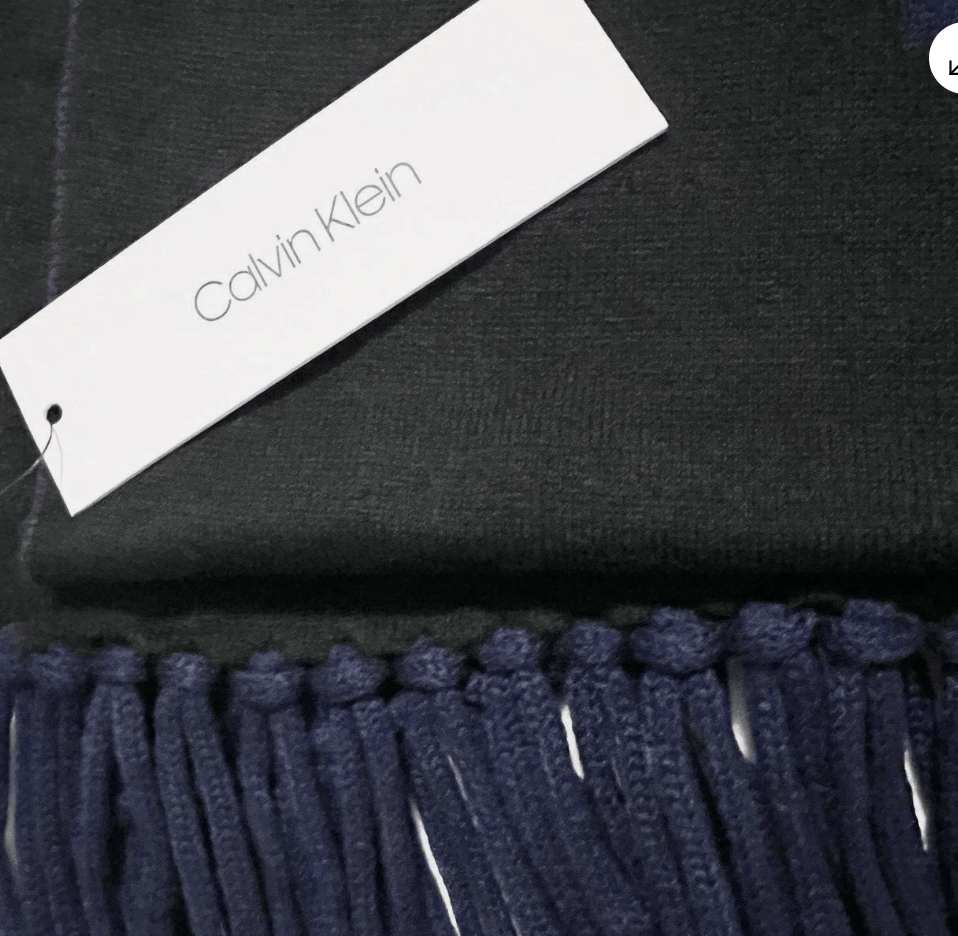 Calvin Klein NEW Reversible Knit Fringe Double Thick Scarf Size ONE SIZE - 4 Thumbnail