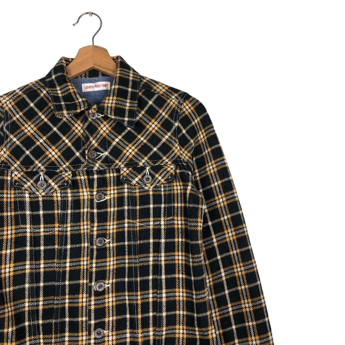 Japanese Brand 🔥Vintage Levi’s Red Tab Long Jacket Tartan Design Check Size US M / EU 48-50 / 2 - 6 Thumbnail