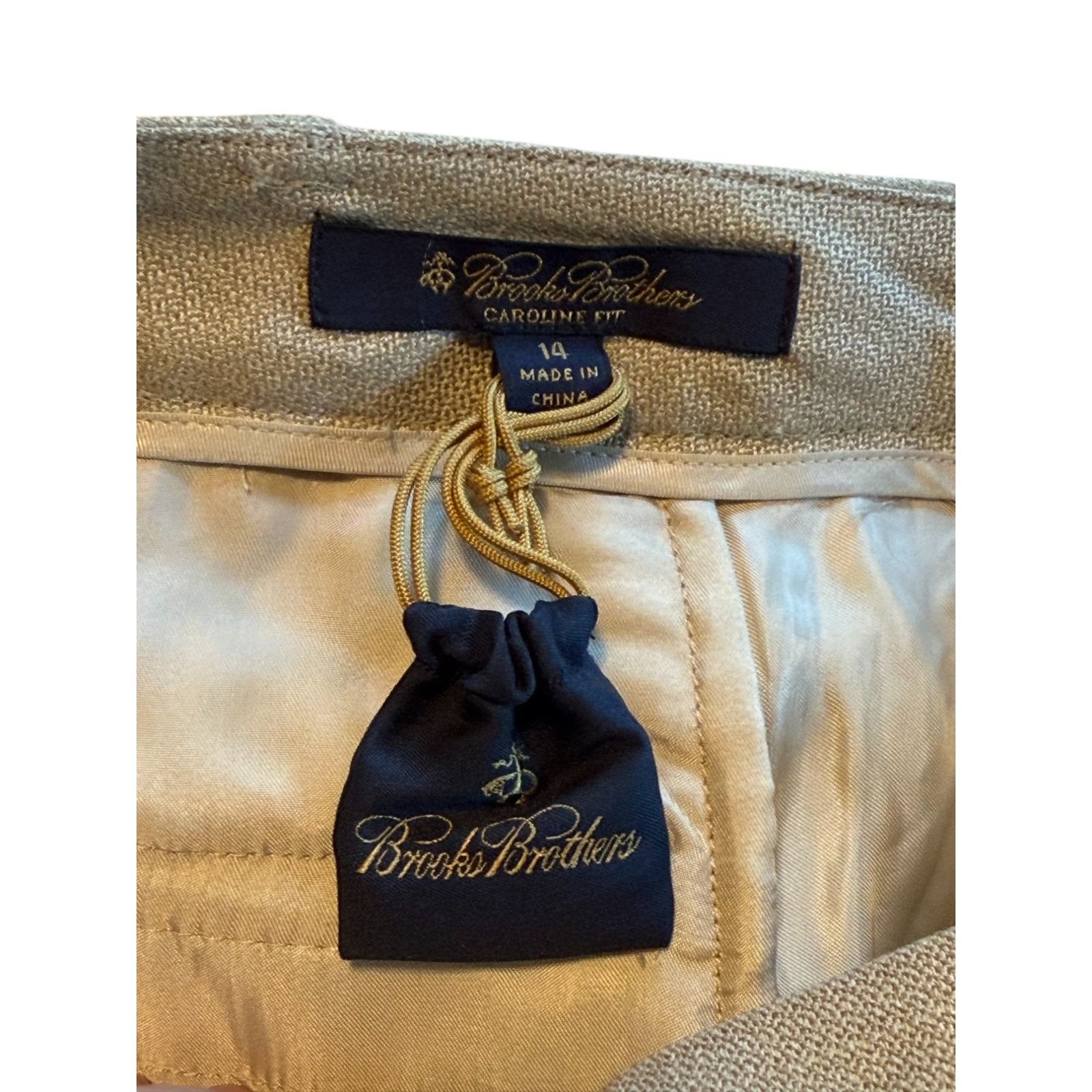 Brooks Brothers NWT Brooks Brothers Pants Women 14 Tan Loro Piana Caroline Size 36" / US 14 / IT 50 - 6 Thumbnail