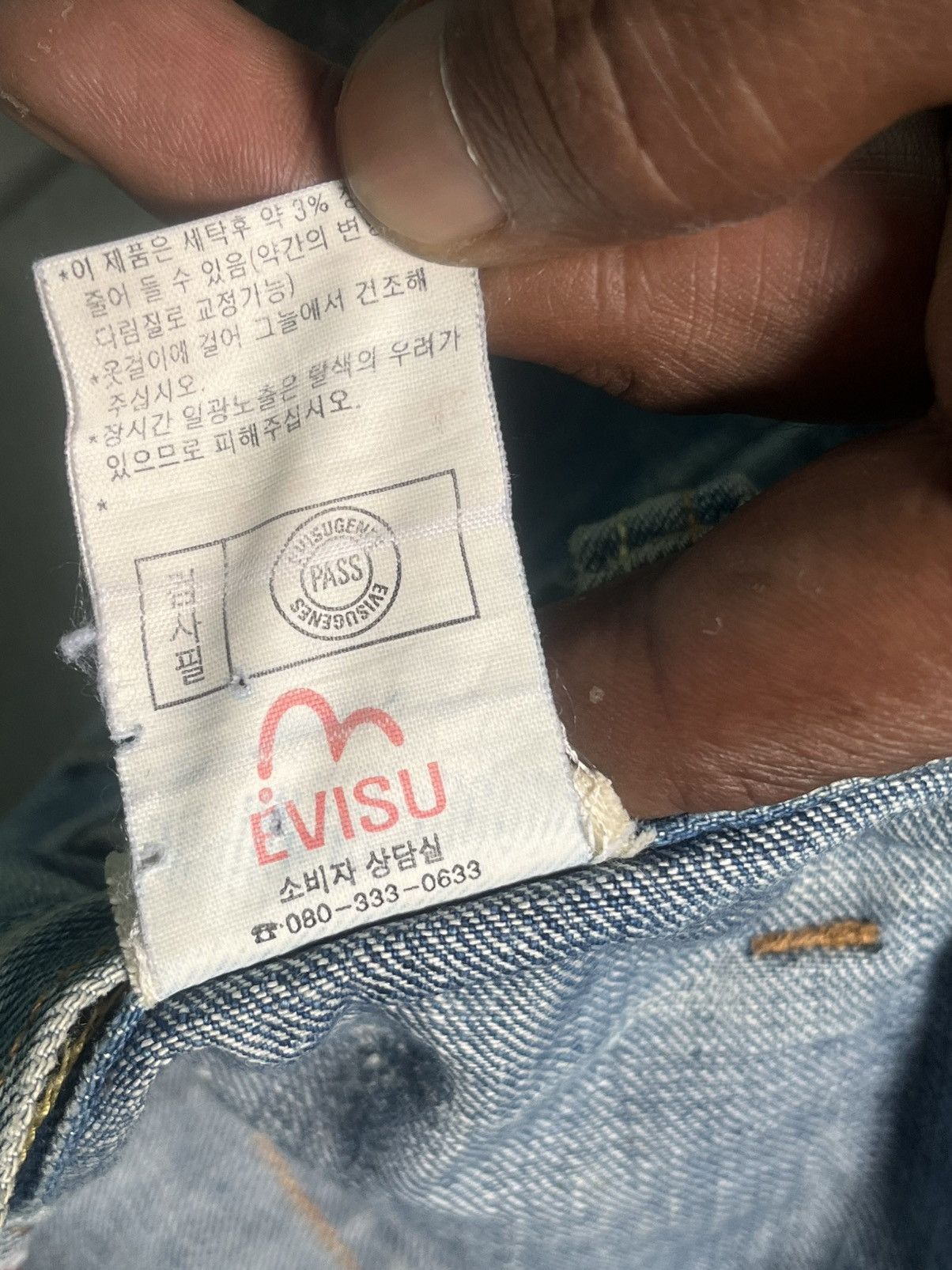 Japanese Brand Evisu Genes Silver Embroidered Seagull Jeans Cinch Back Size US 30 / EU 46 - 12 Thumbnail