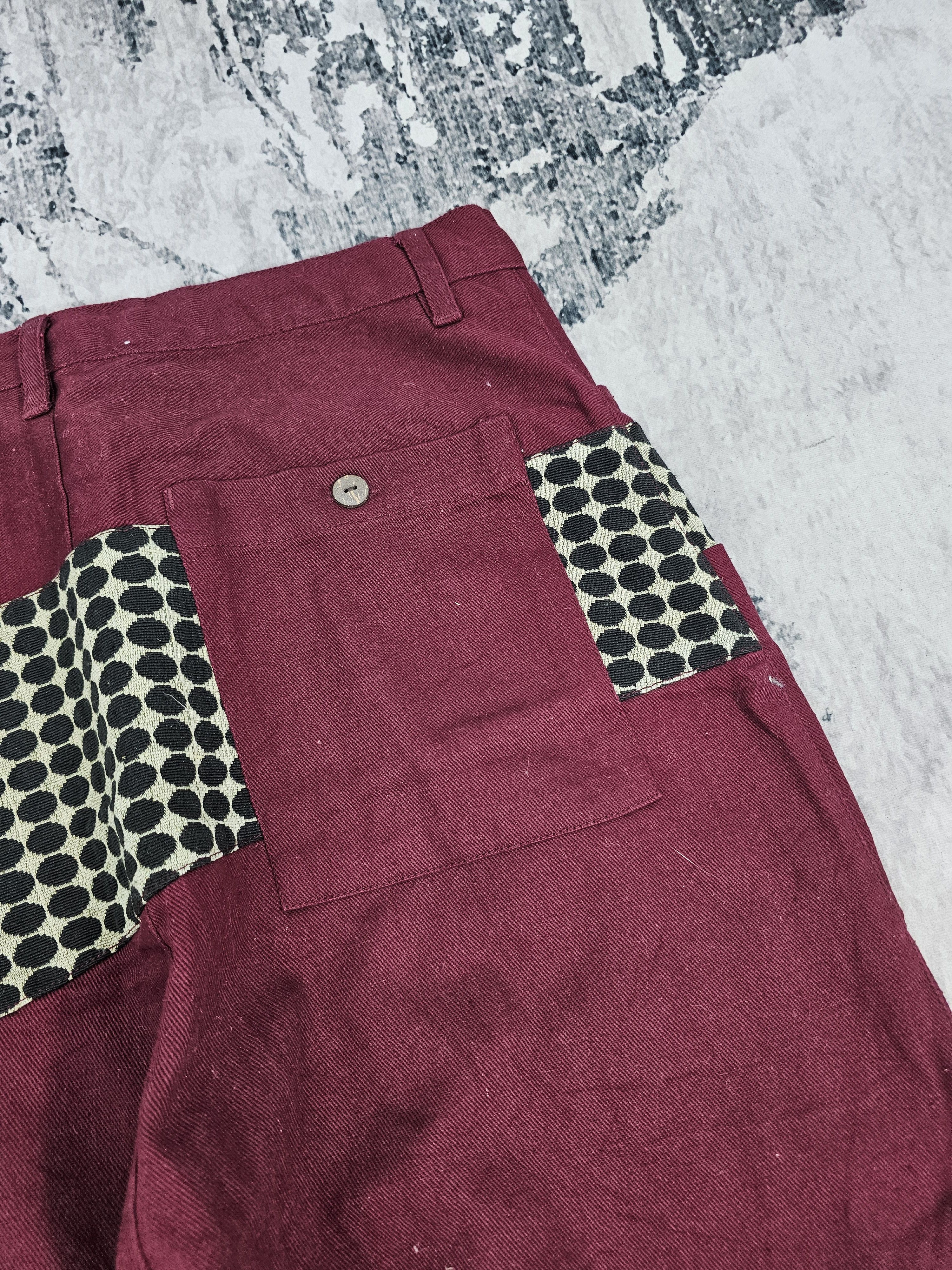 Japanese Brand AMINA Multi Pockets Cargo Baggy Polkadot Cropped Pant JB0261 Size US 33 - 11 Thumbnail