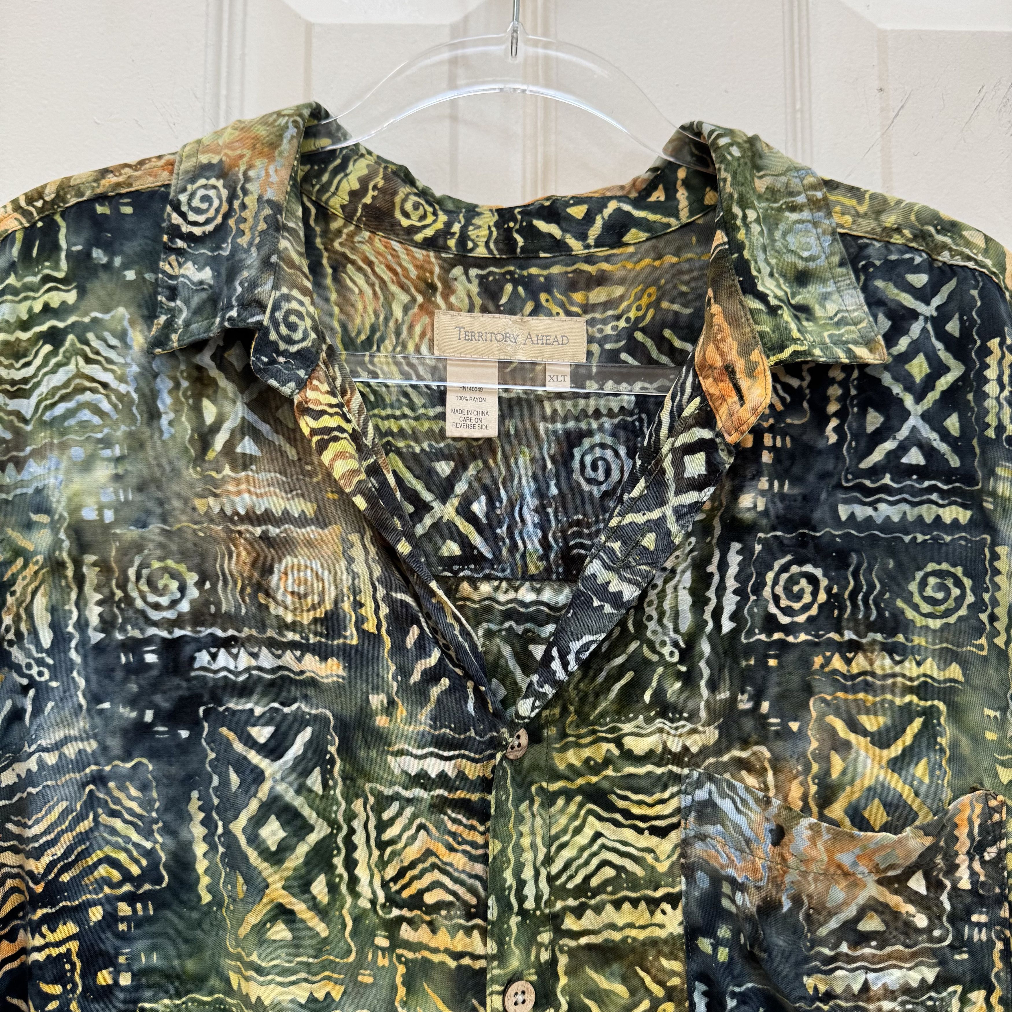 The Territory Ahead Vintage Territory Ahead Tie Dye Batik Rayon Tribal Shirt Size US XL / EU 56 / 4 - 3 Thumbnail