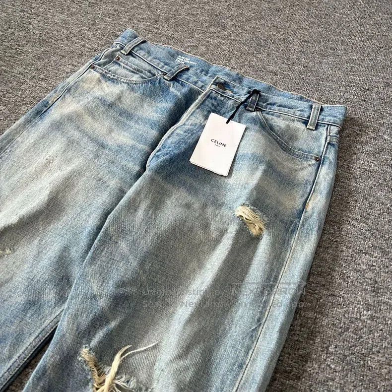 Celine Celine Distressed Wash Denim Pants. Size US 32 / EU 48 - 4 Thumbnail