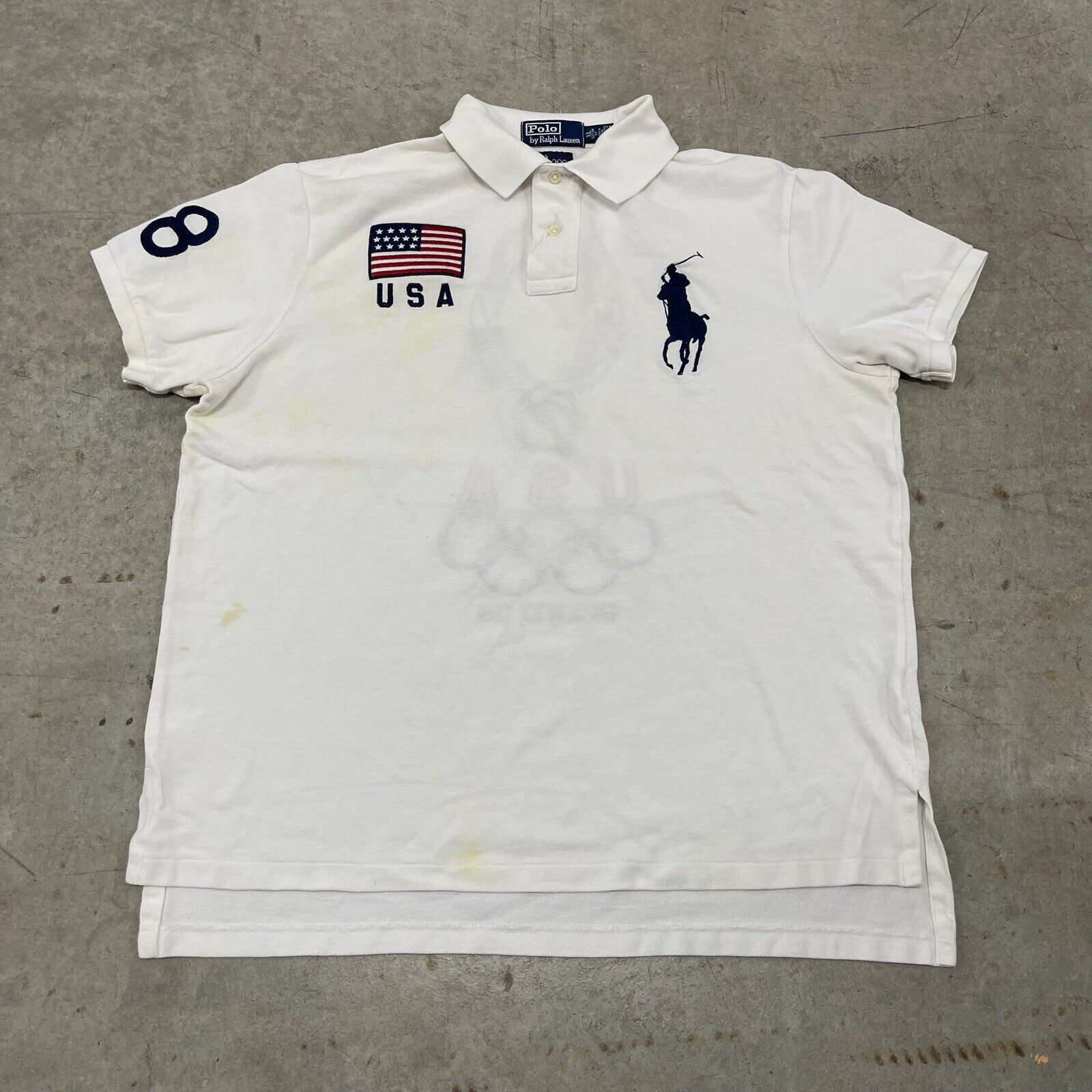 Polo Ralph Lauren × RRL Ralph Lauren × Ralph Lauren Polo Ralph Lauren Big Pony Beijing Olympics 2008 T Shirt Size US XL / EU 56 / 4 - 3 Thumbnail