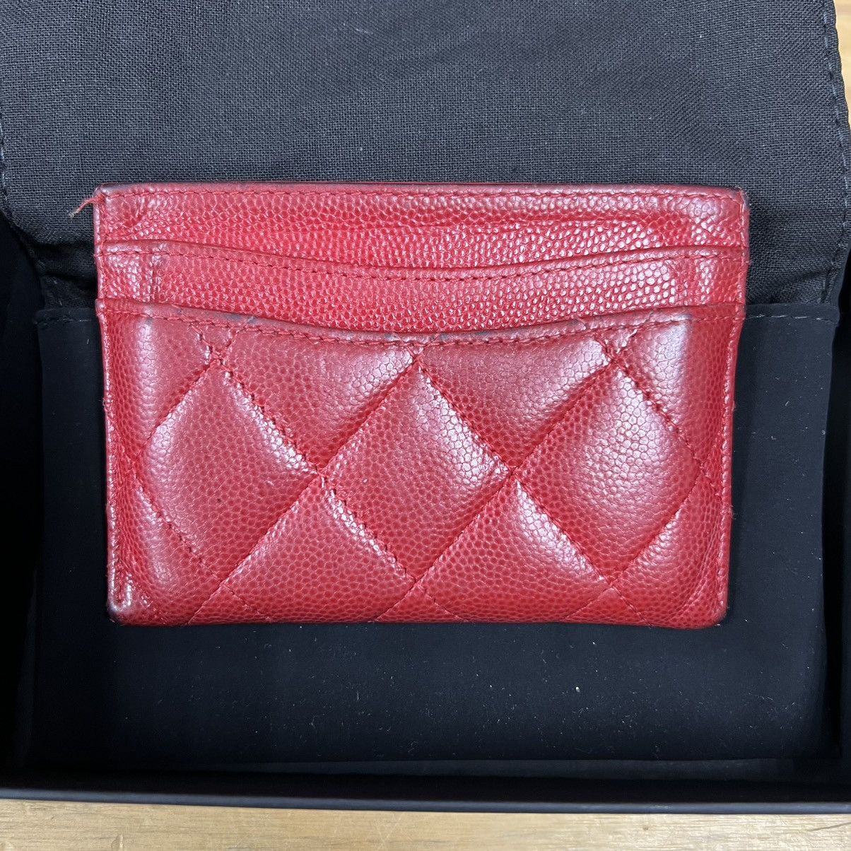 Chanel Chanel lambskin quilted card holder pre owned red Size ONE SIZE - 2 Thumbnail