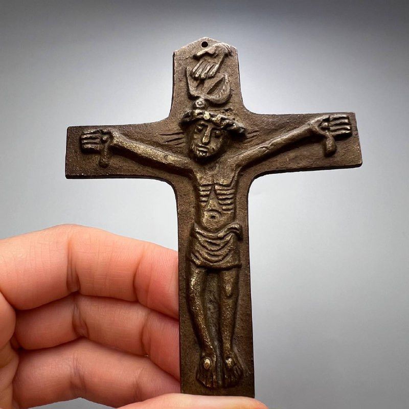 Vintage Vintage Bronze Crucifix Cross Germany Jesus Christ Catholic Size ONE SIZE - 1 Thumbnail